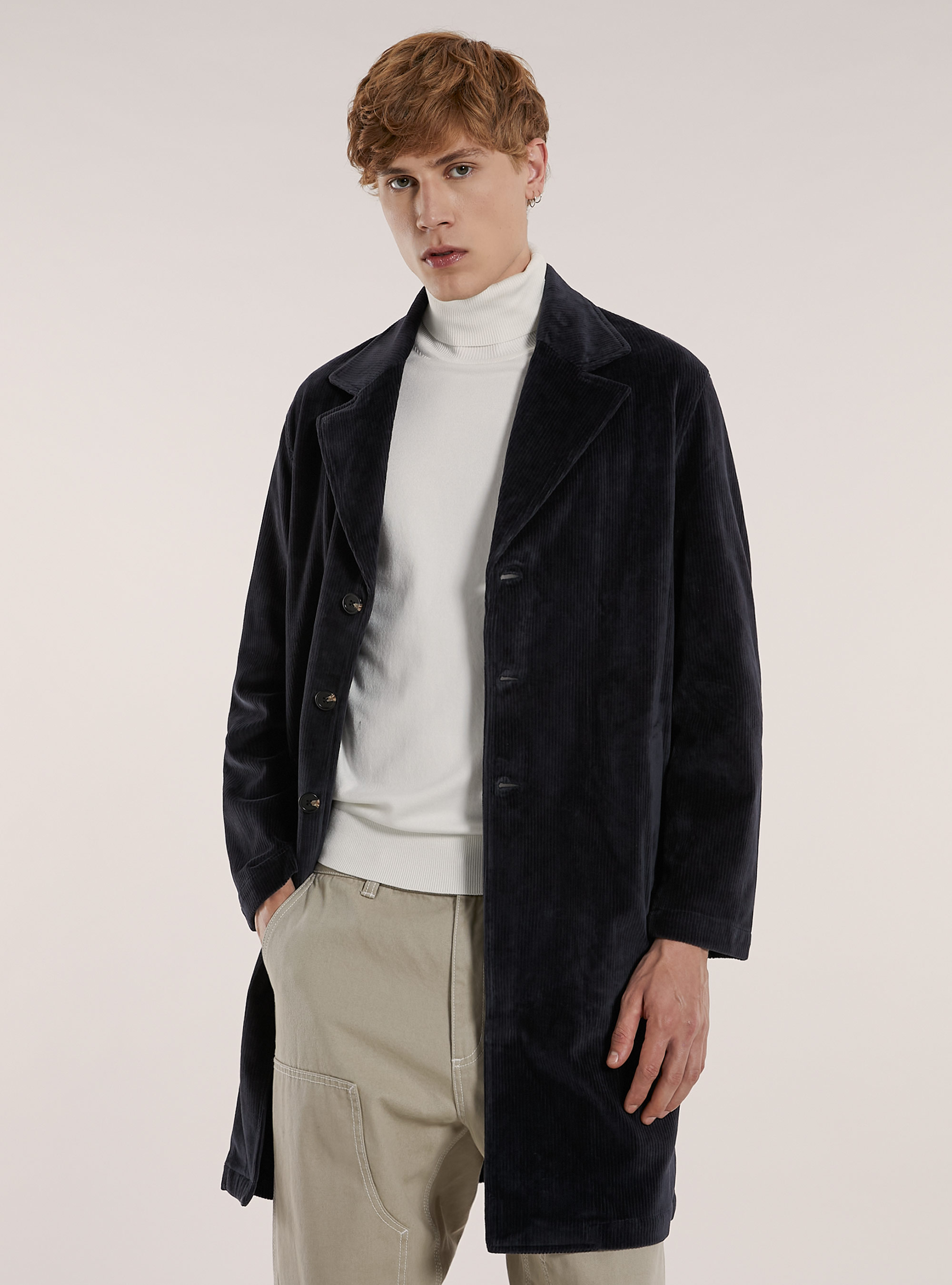 Unlined velvet coat, NA1 NAVY DARK