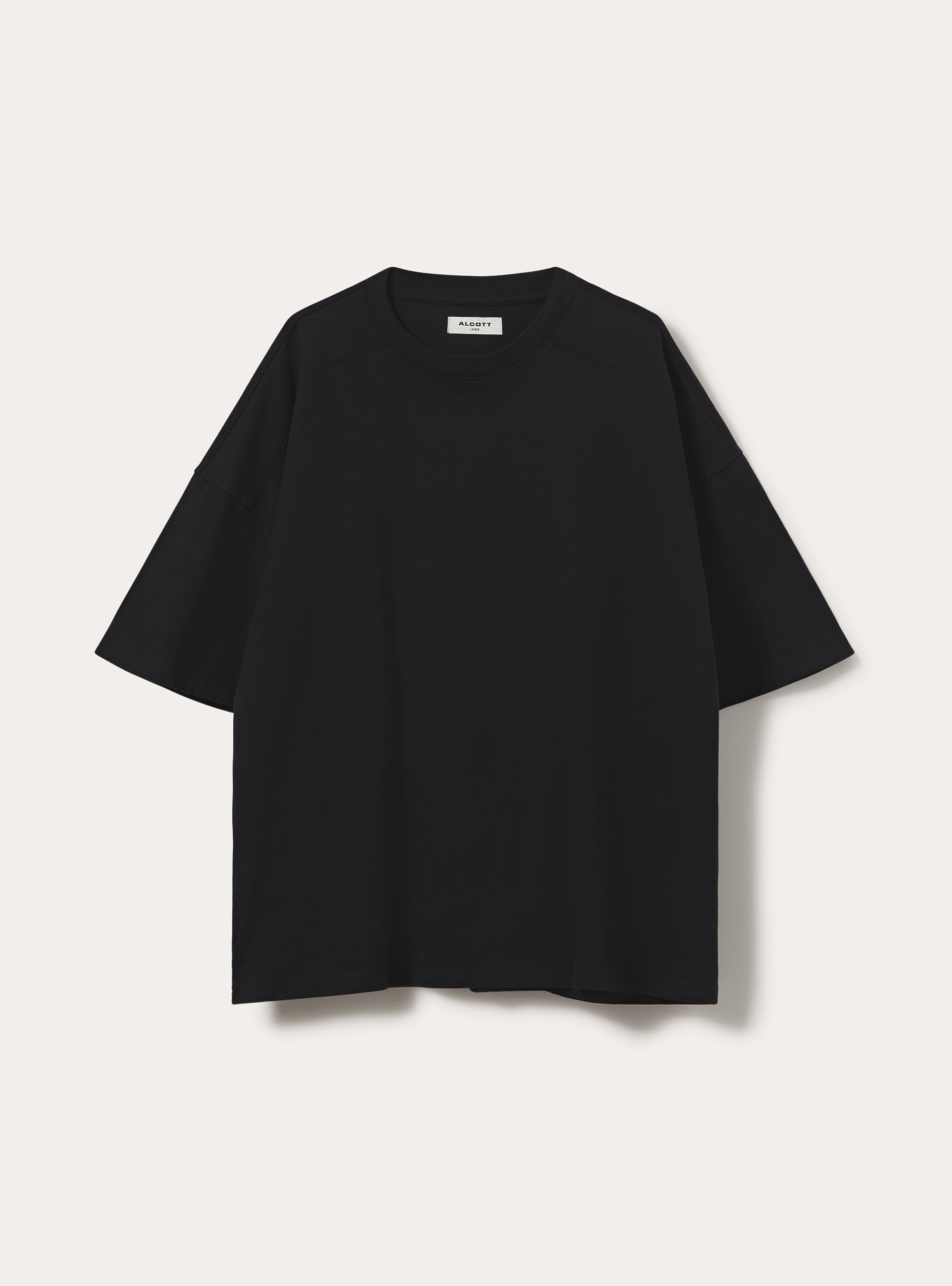 T-shirt coupe boxy &agrave; manches courtes et &eacute;paules tombantes, BK1 BLACK