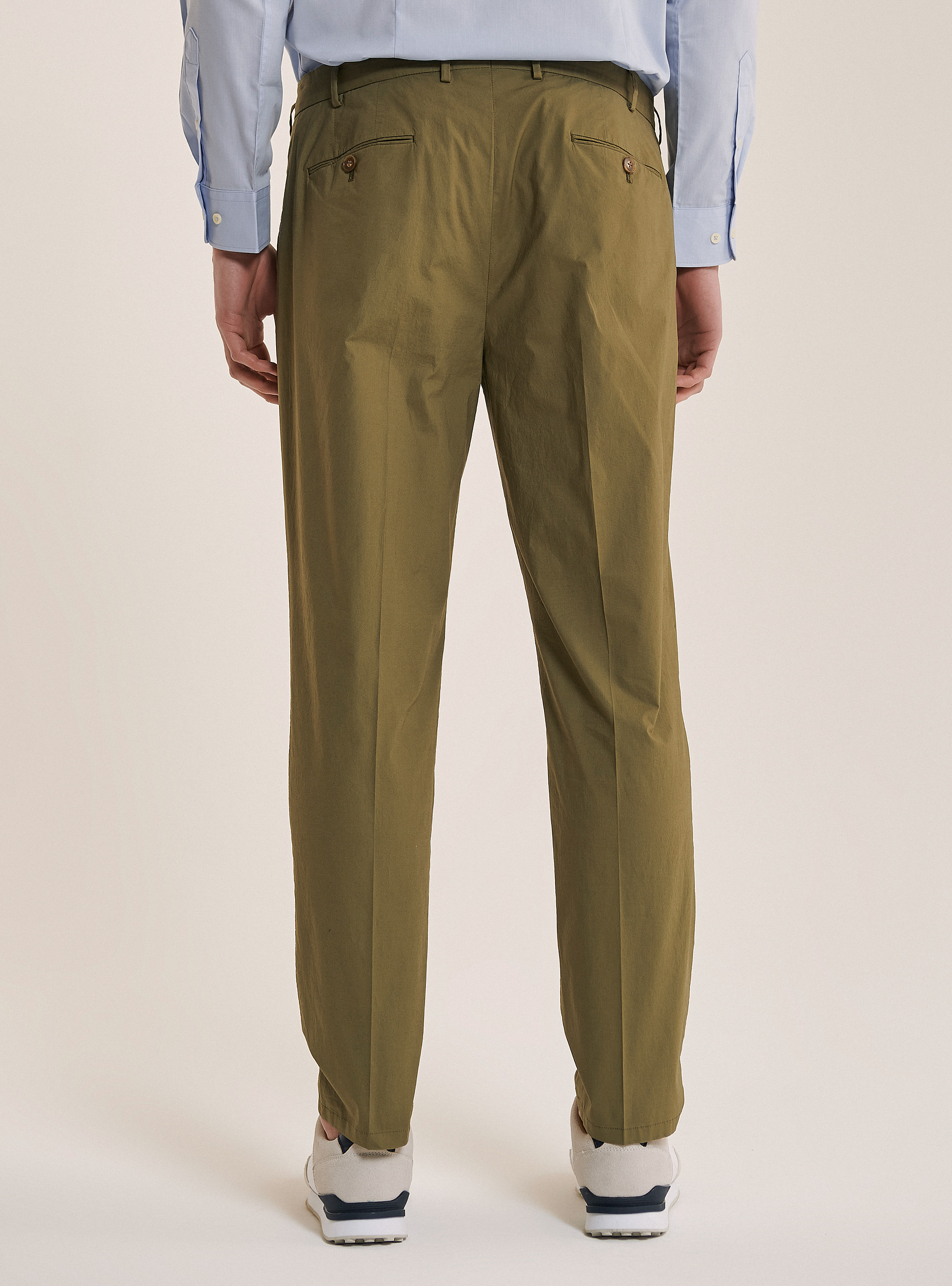 Pantalon en coton à double plis, C6583 KAKI