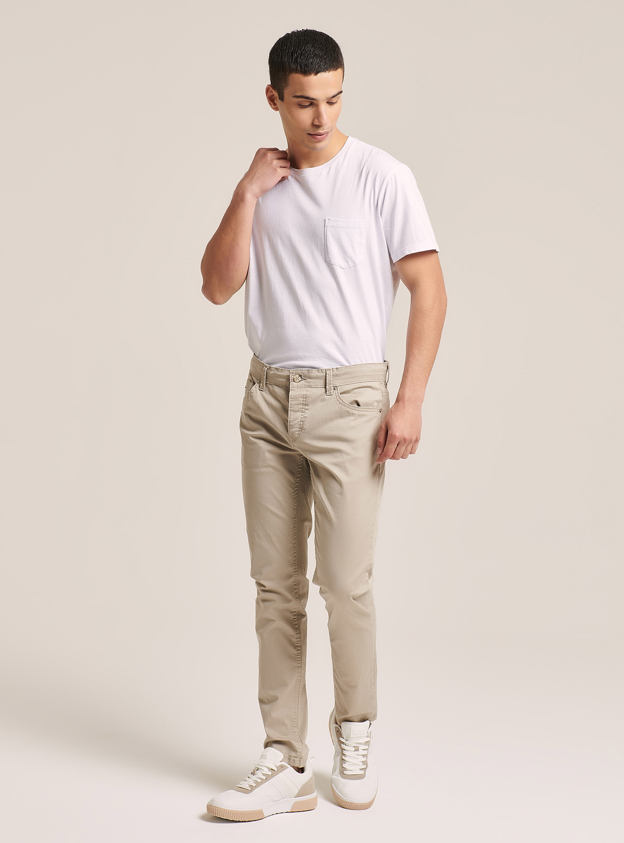 Stretch-Twill-Hose, C581 BEIGE