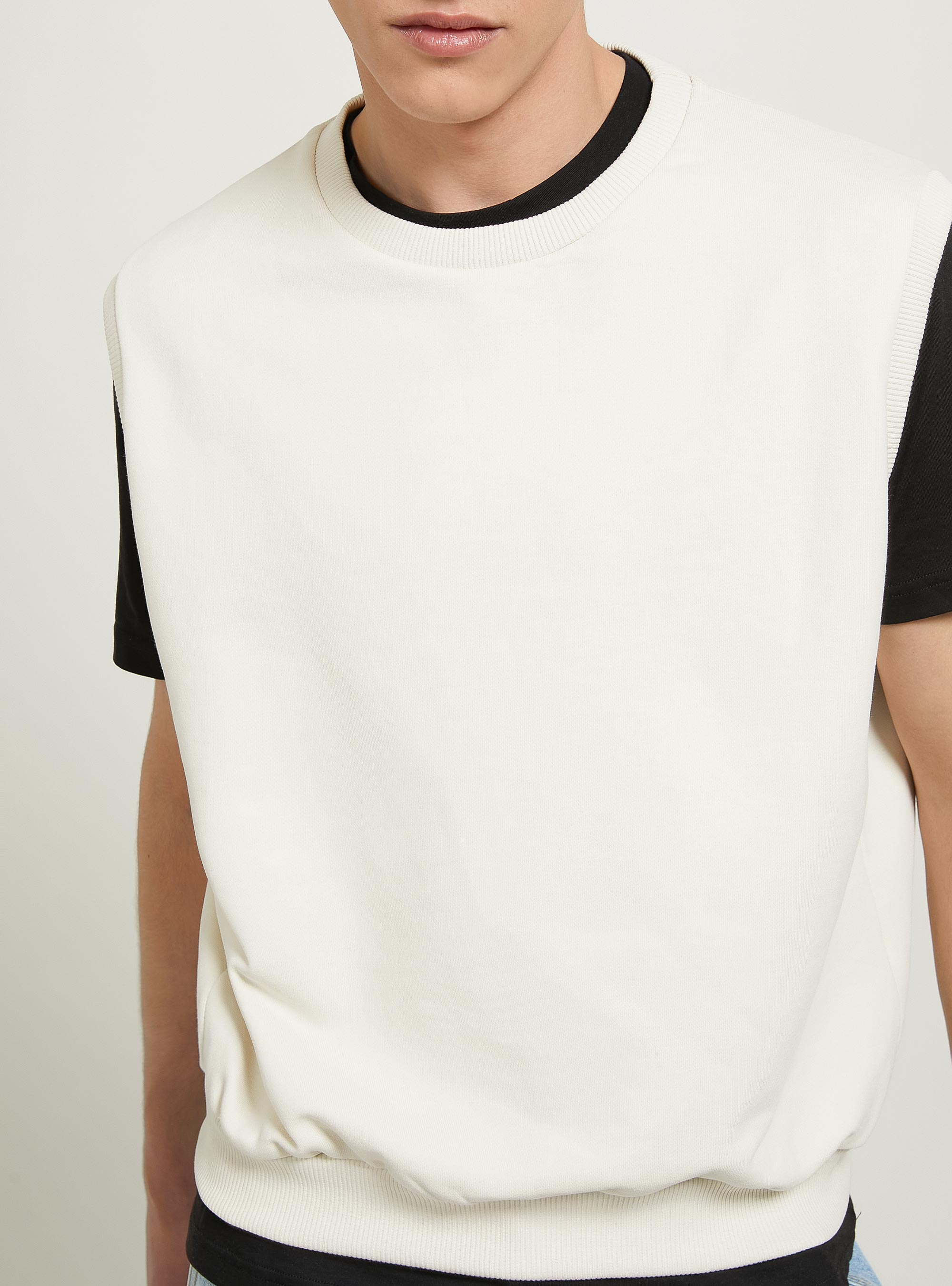 Felpa gilet boxy fit, SA2 SAND MEDIUM