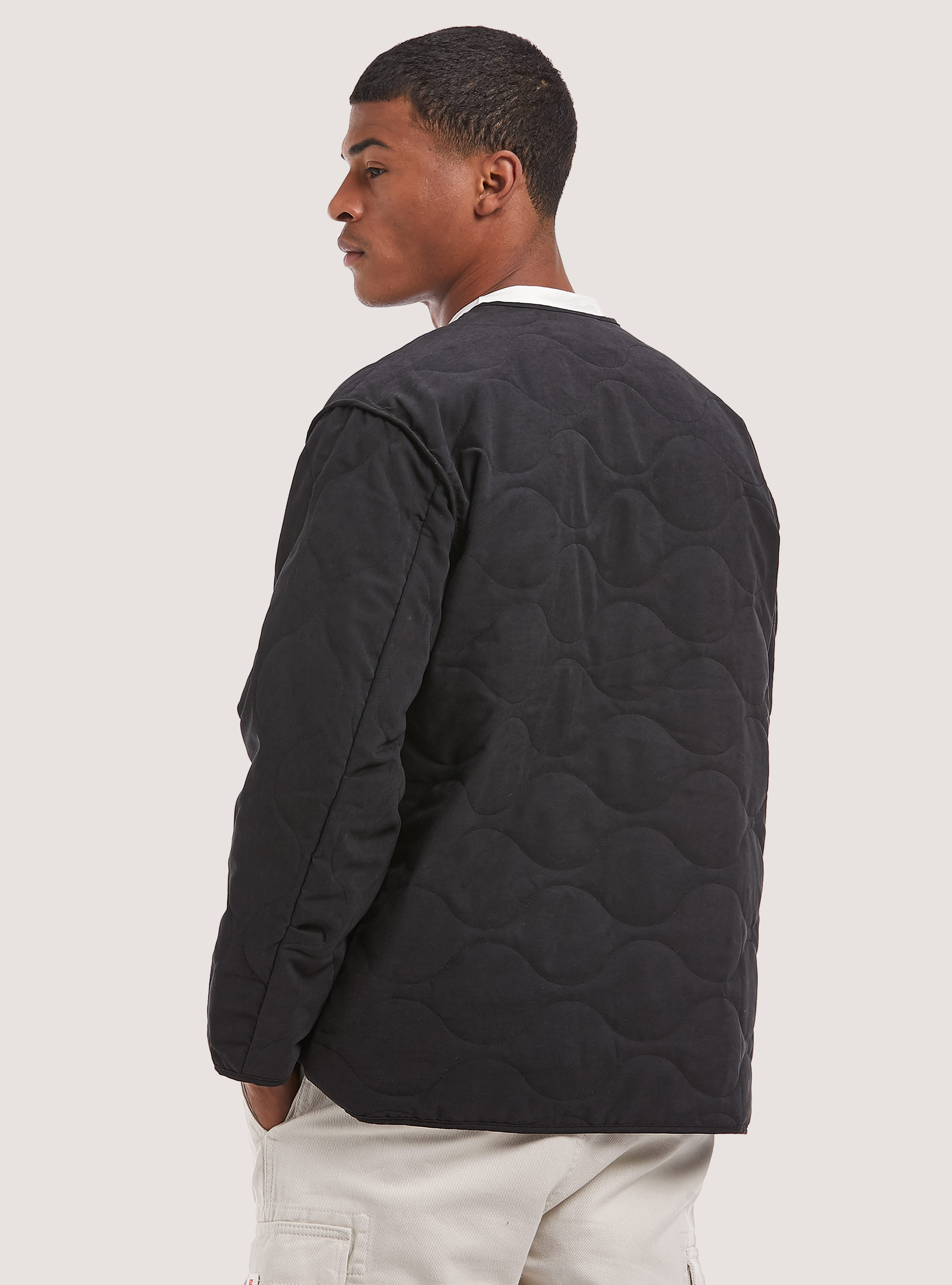 Quilted jacket with recycled padding