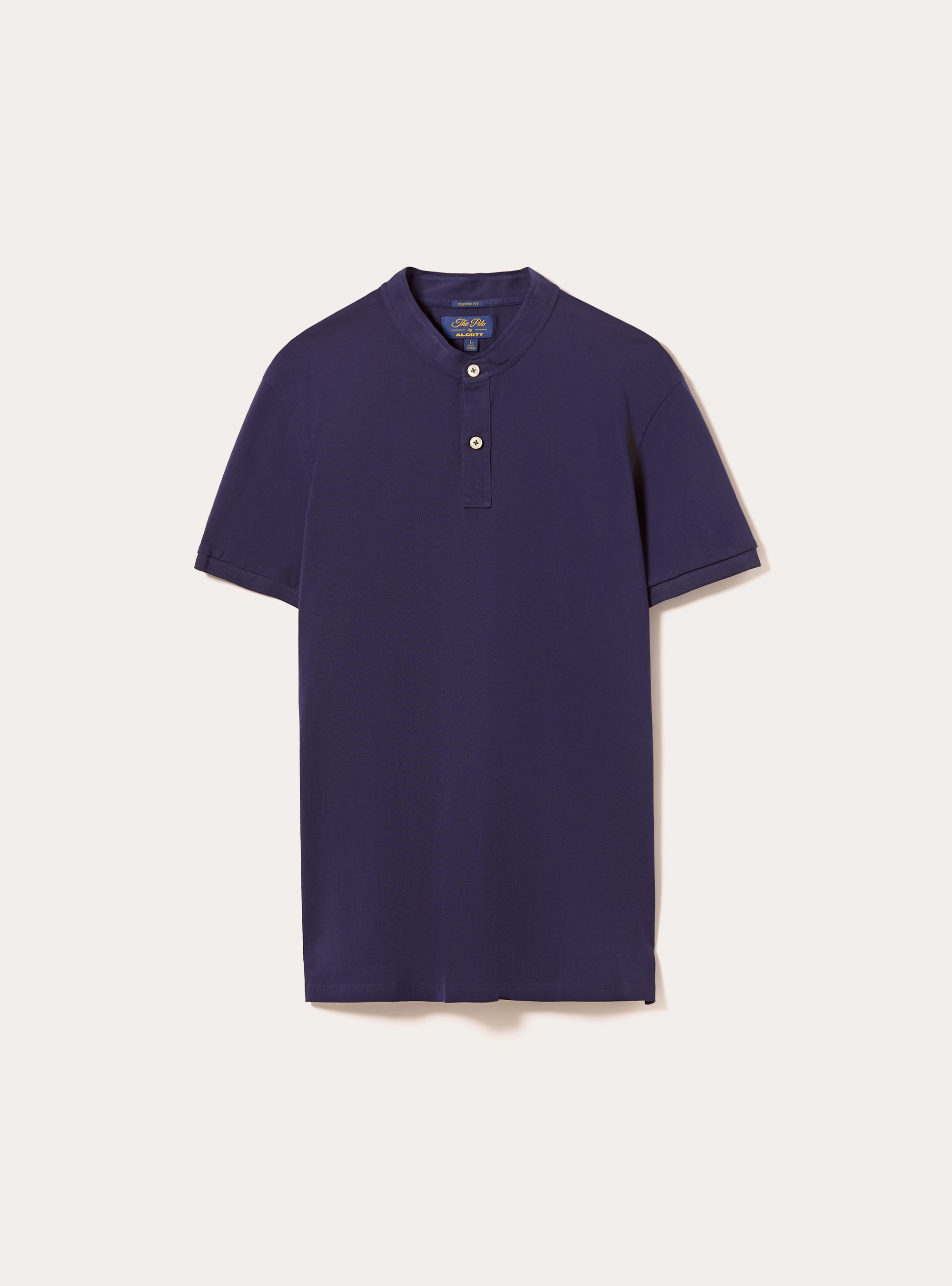 Cotton polo shirt with Korean collar, NA2 NAVY MEDIUM