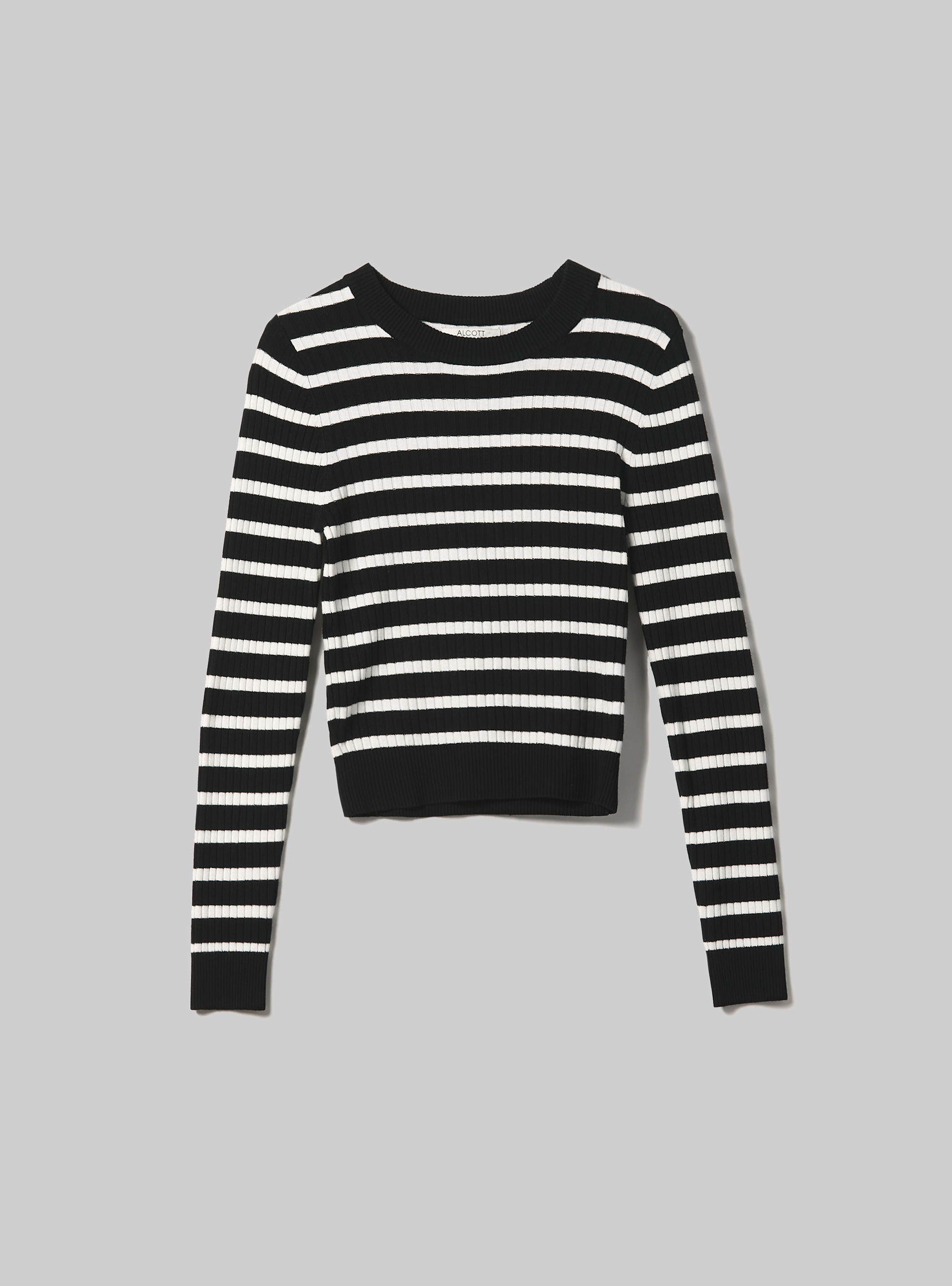 Pull ray&eacute; cotele, BK1 BLACK