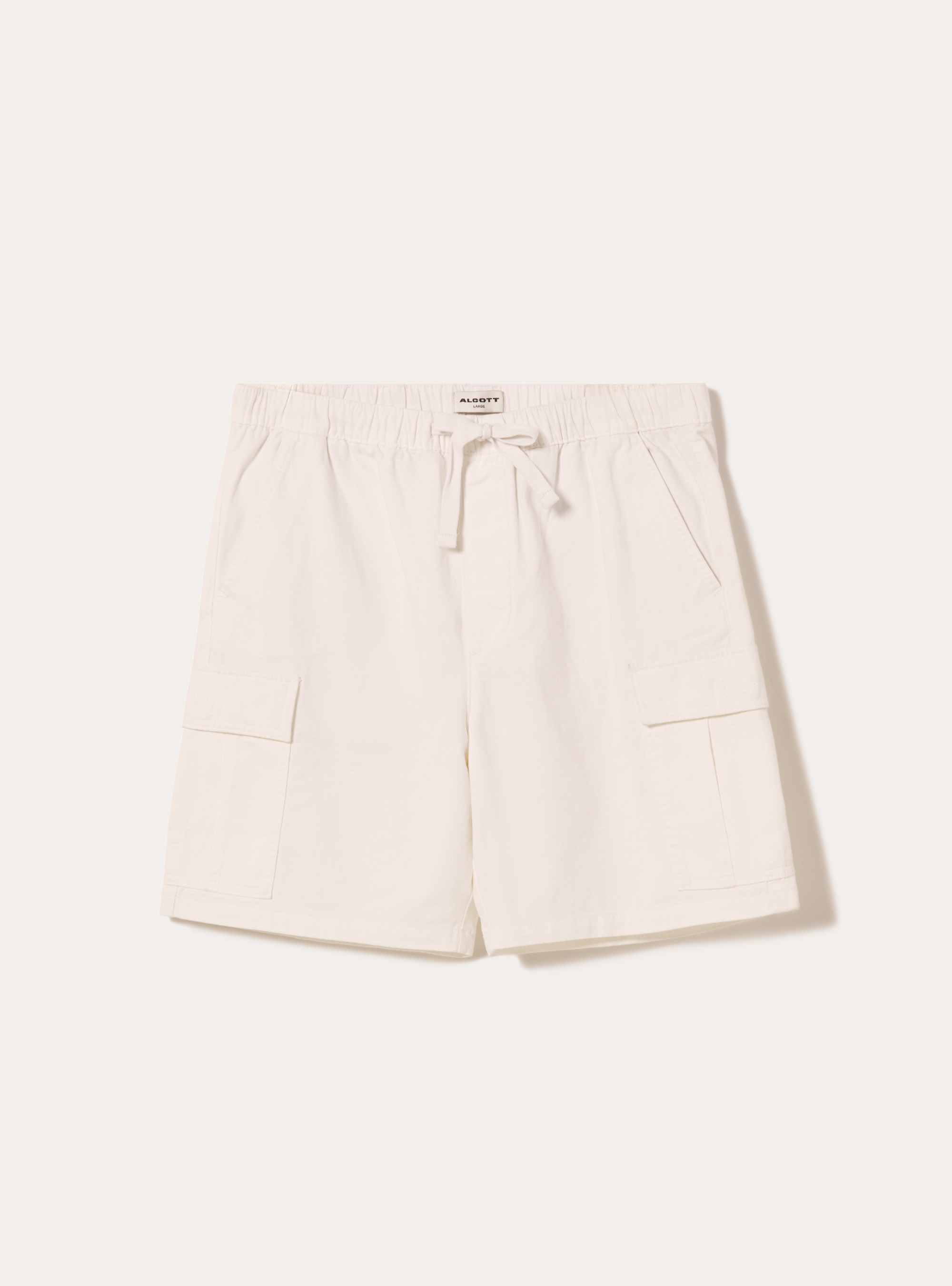Cargo-Bermudashorts aus Twill mit Kordelzug, WH2 WHITE