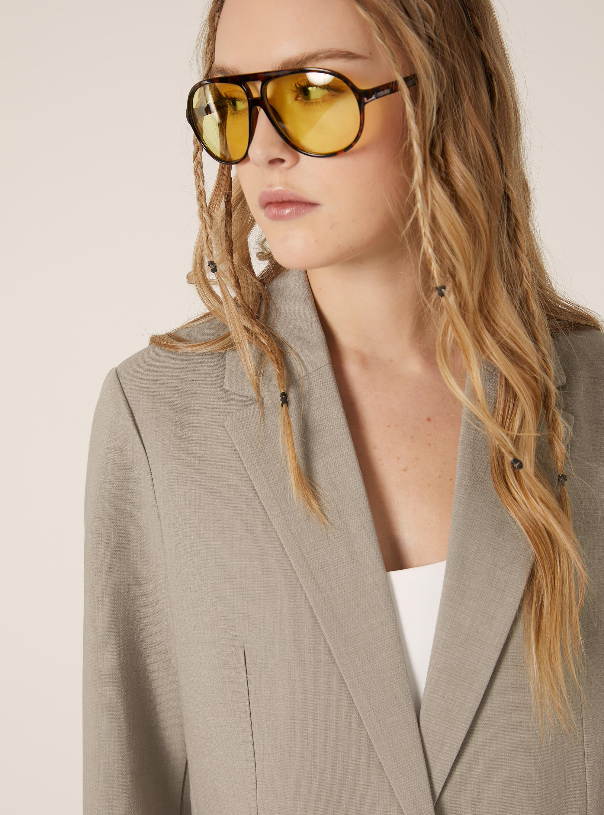 Single breasted regular fit blazer, SA1 SAND DARK