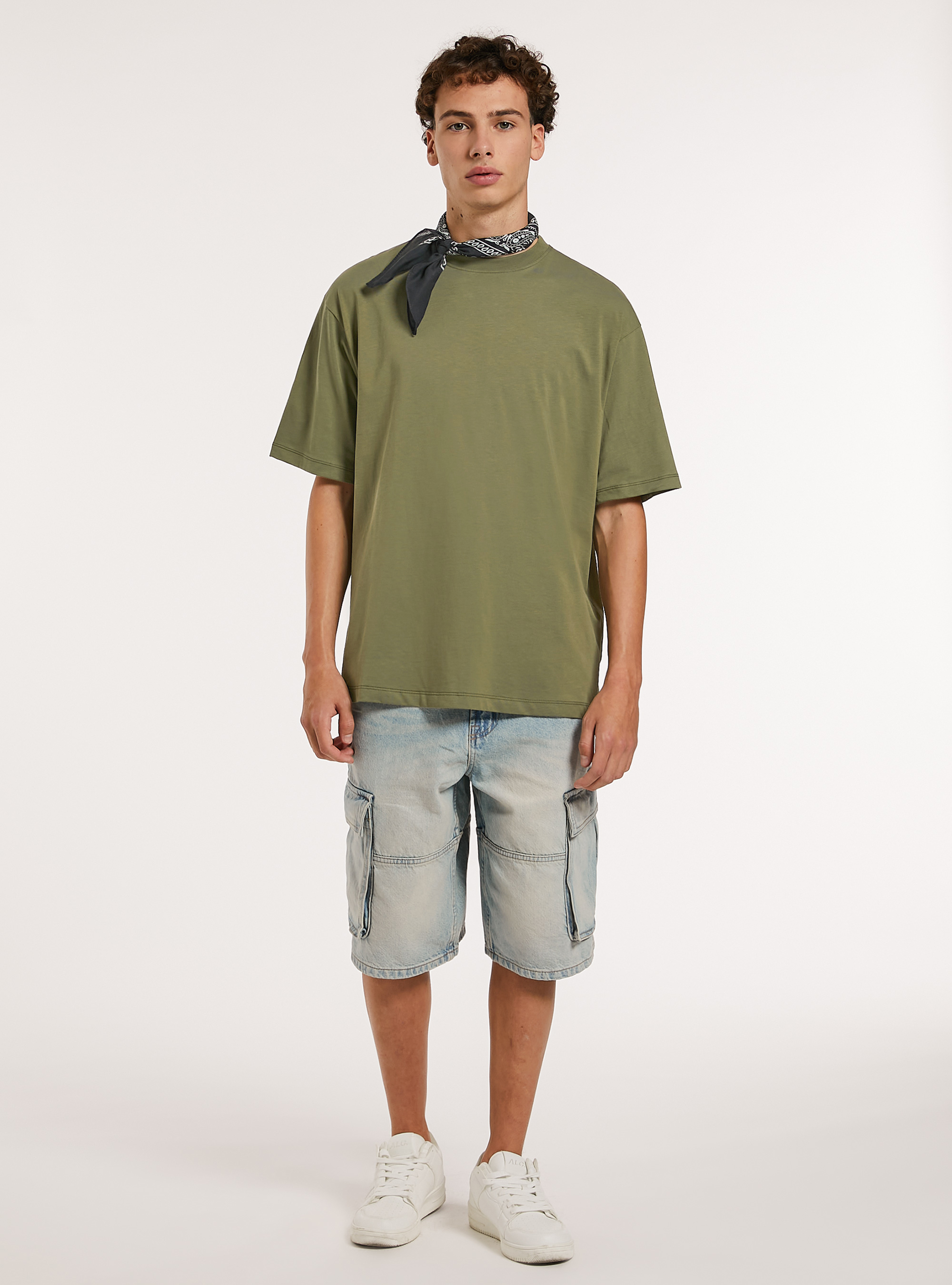 Boxy fit cotton t-shirt, KY2 KAKY MEDIUM