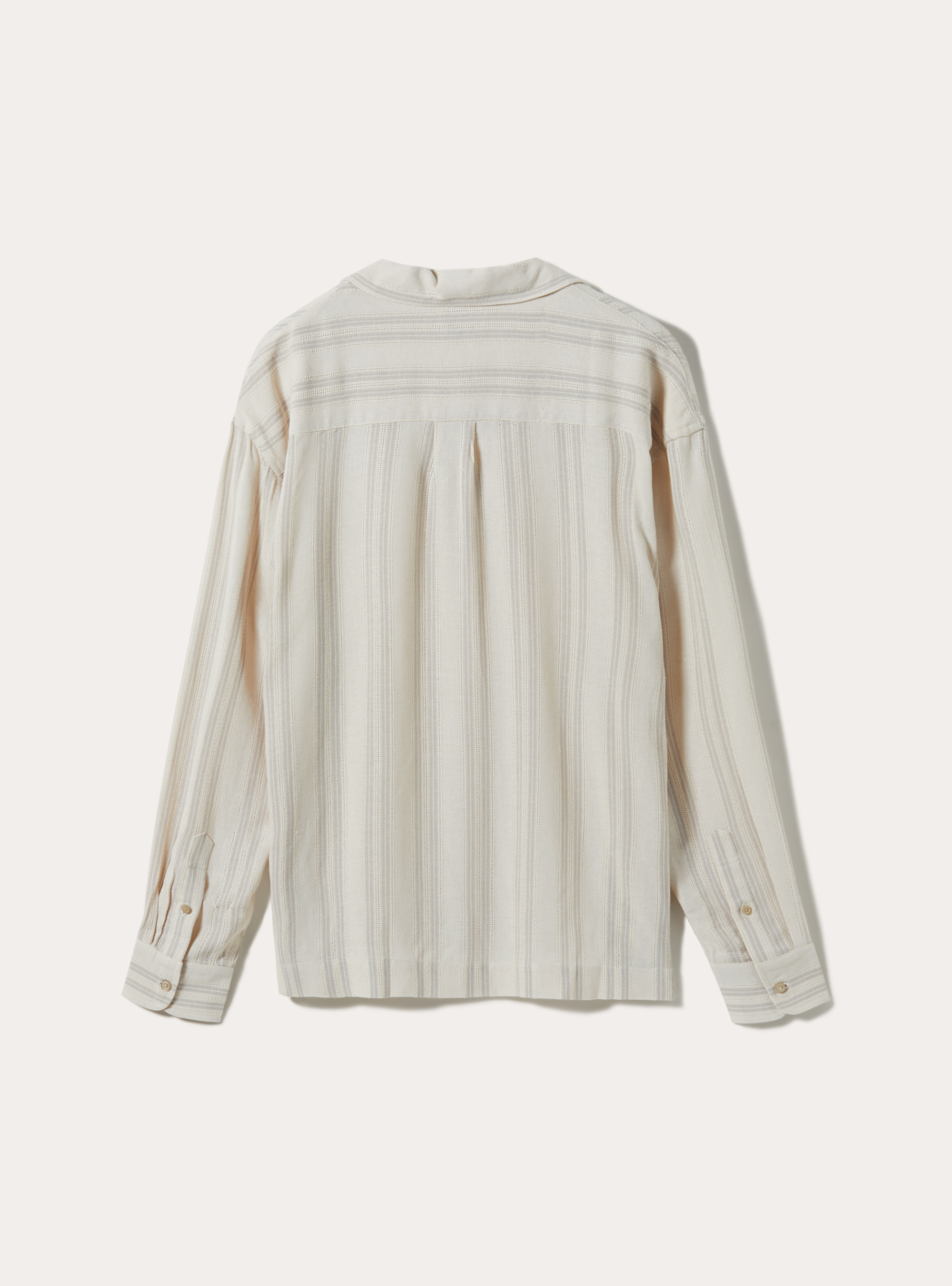 Camicia manica lunga in misto lino, BG3 BEIGE LIGHT