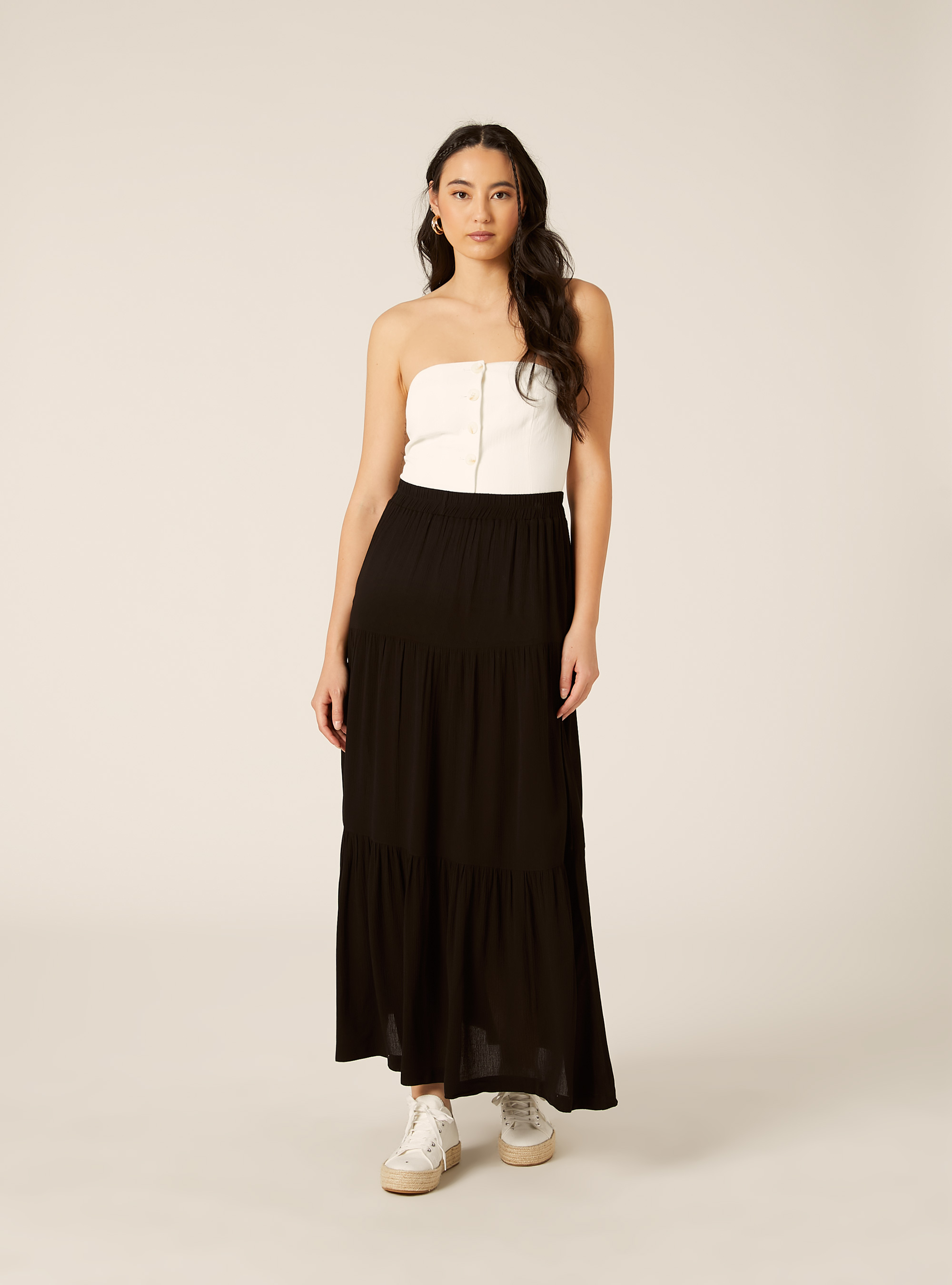 Gonna lunga con balze, BK1 BLACK