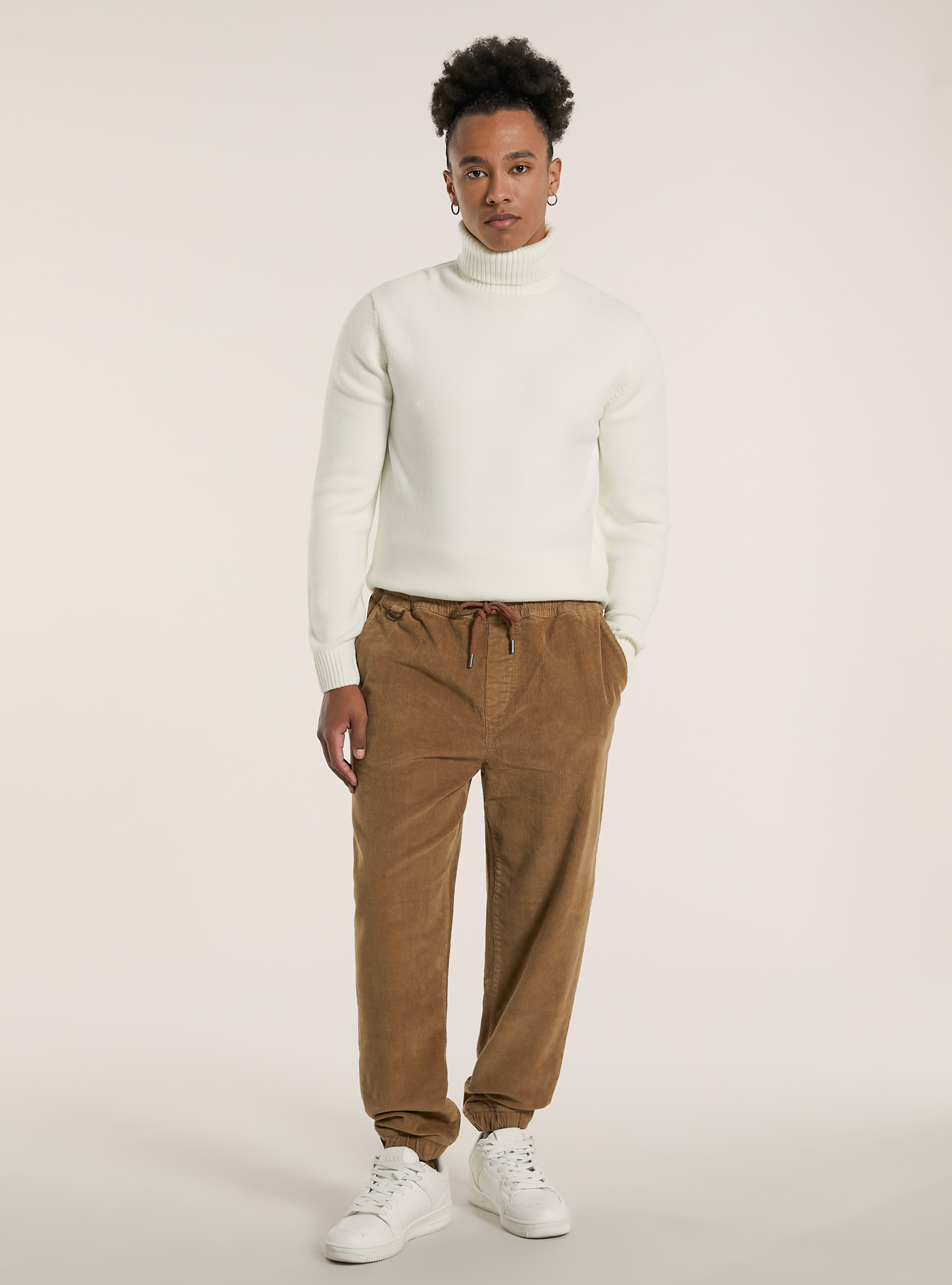 Pantalones de chándal de terciopelo acanalado, BG2 BEIGE MEDIUM