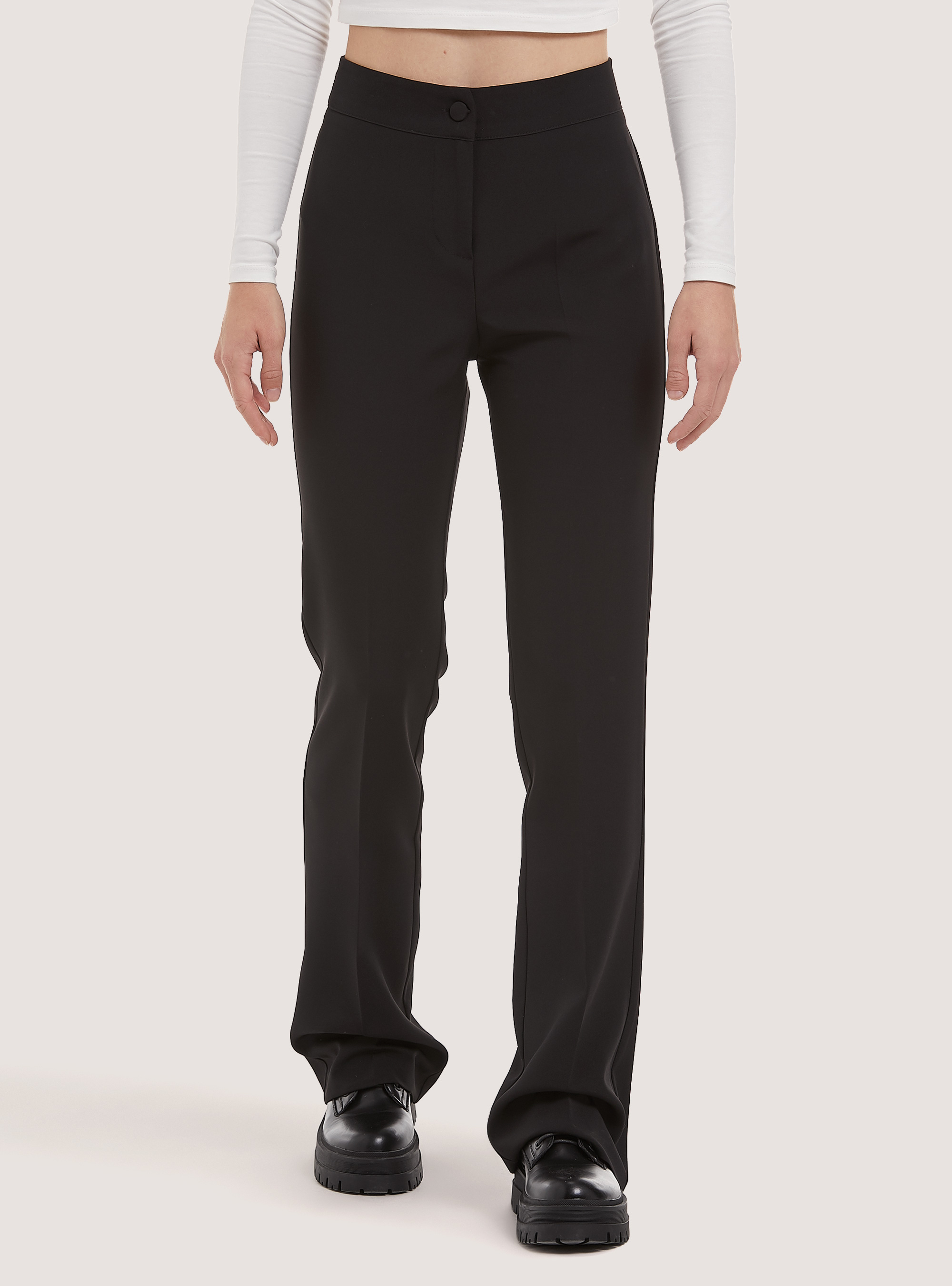 Pantaloni flare Made in Italy, BK1 BLACK