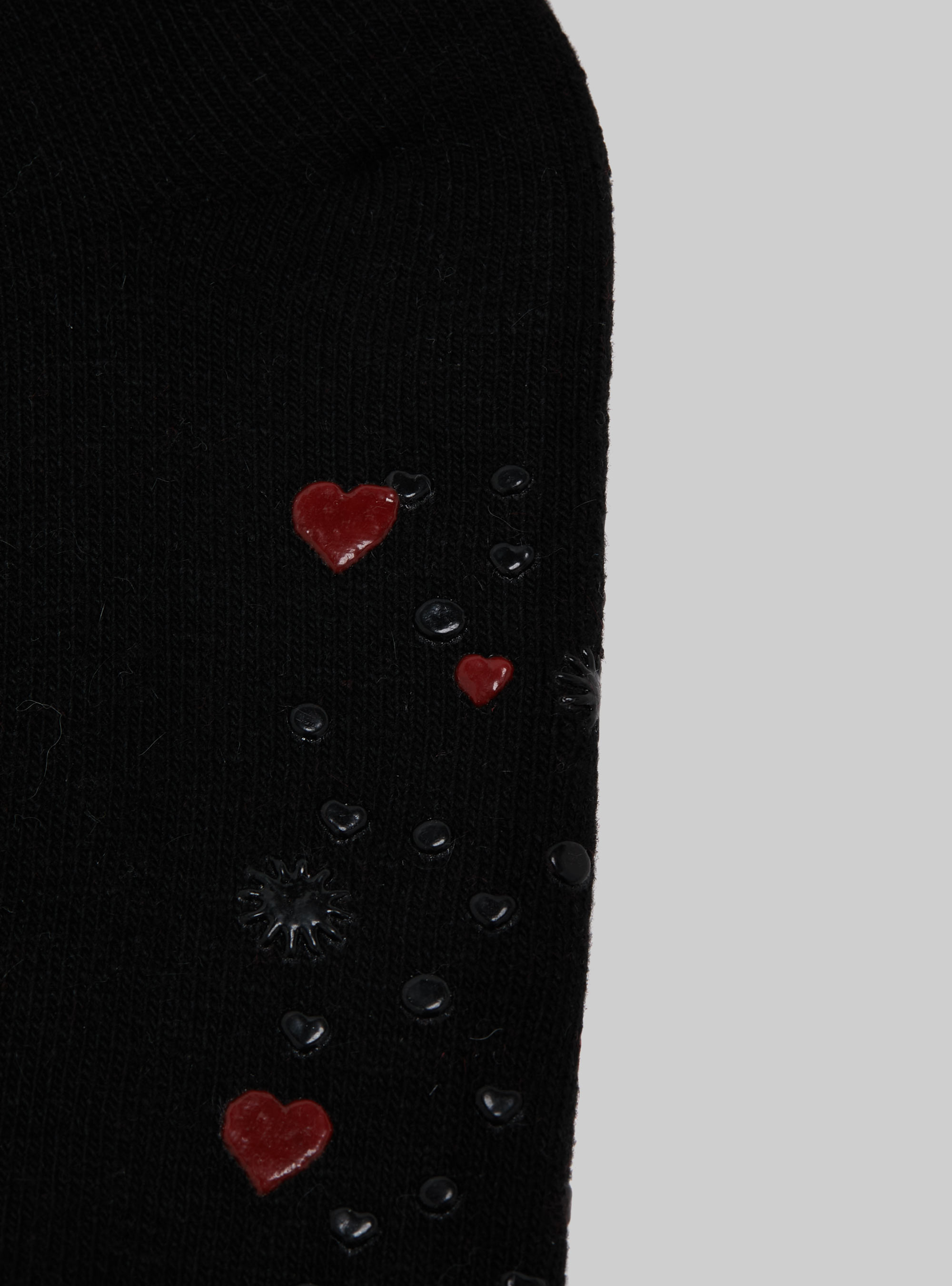 Slip-on socks with pom-poms, BK1 BLACK