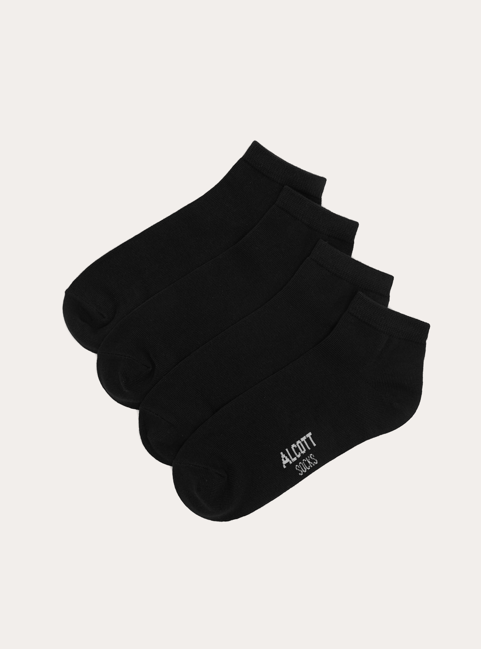 Set of 4 pairs of plain basic socks, BK1 BLACK