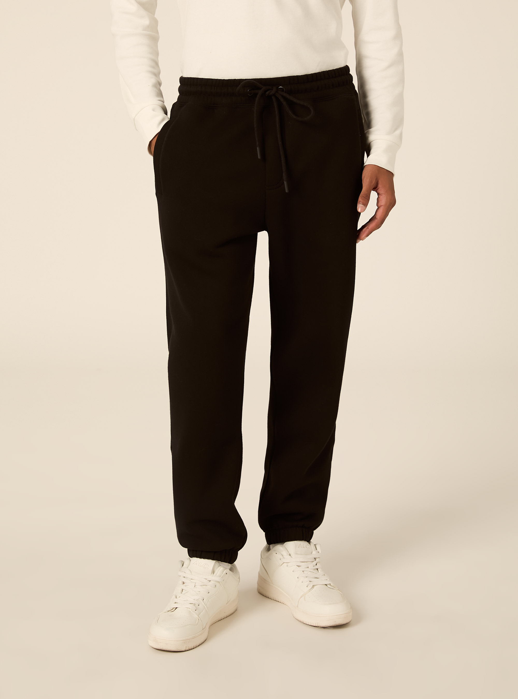Jogger basico con coulisse ed elastico in vita, BK1 BLACK
