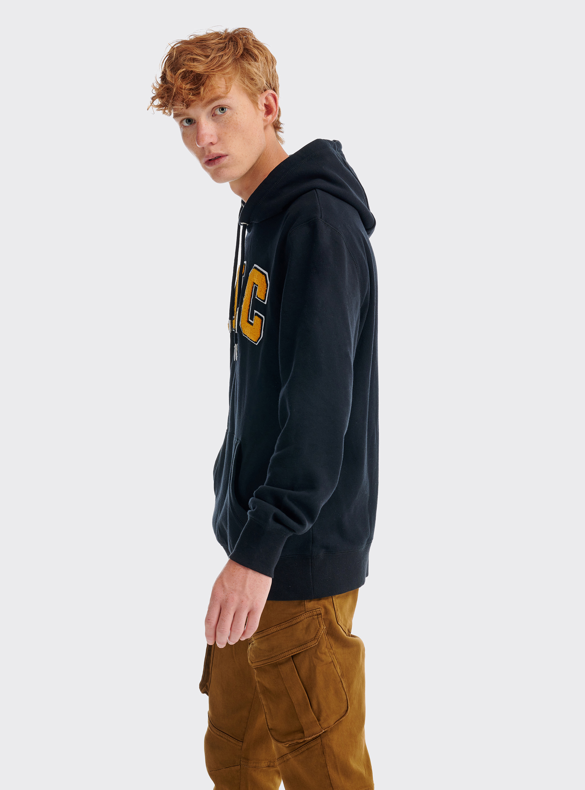 Sweat &agrave; capuche avec logo, C101 BLACK