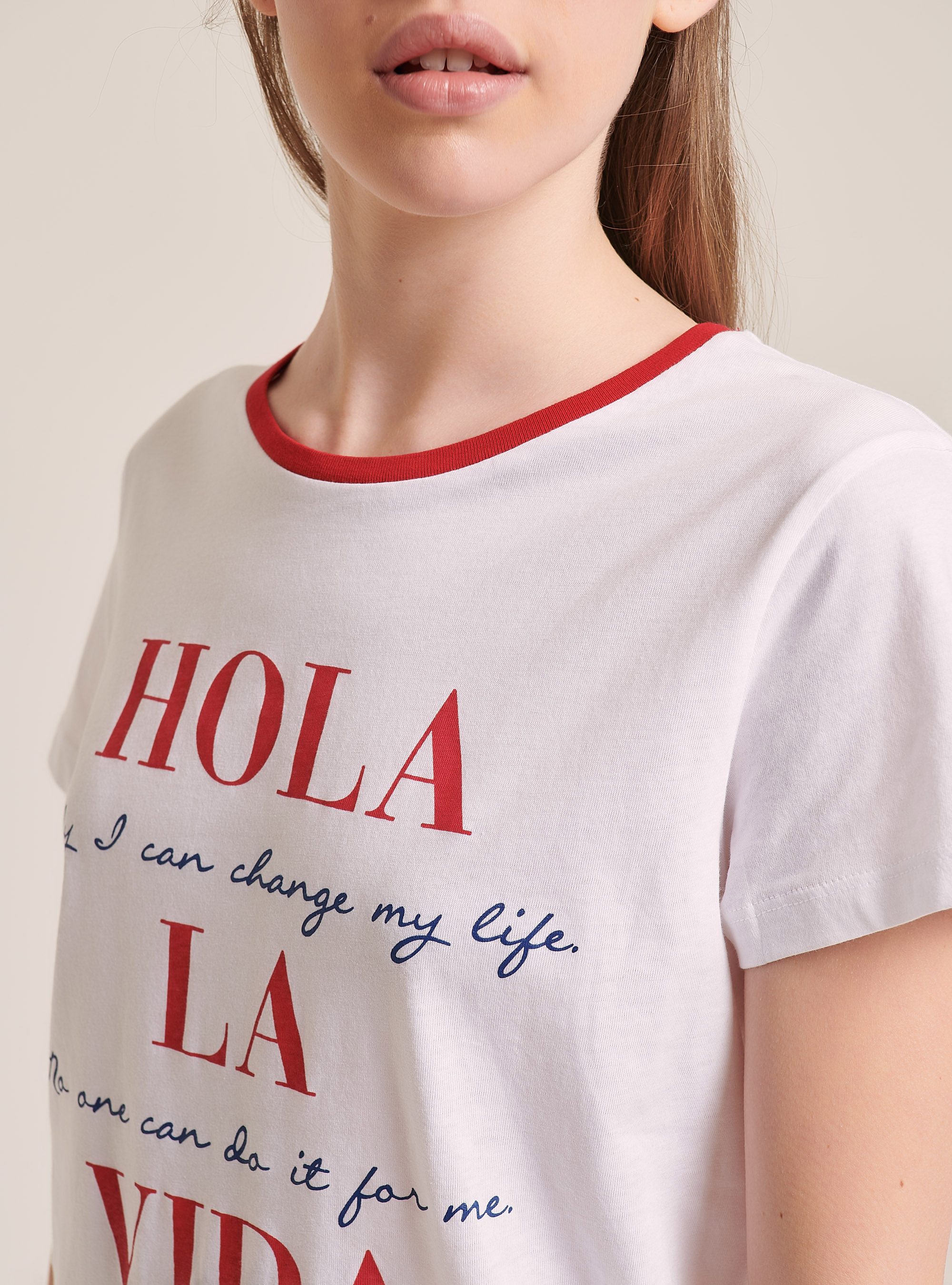 T-Shirt mit Aufdruck auf Vorderseite, C099 WHITE