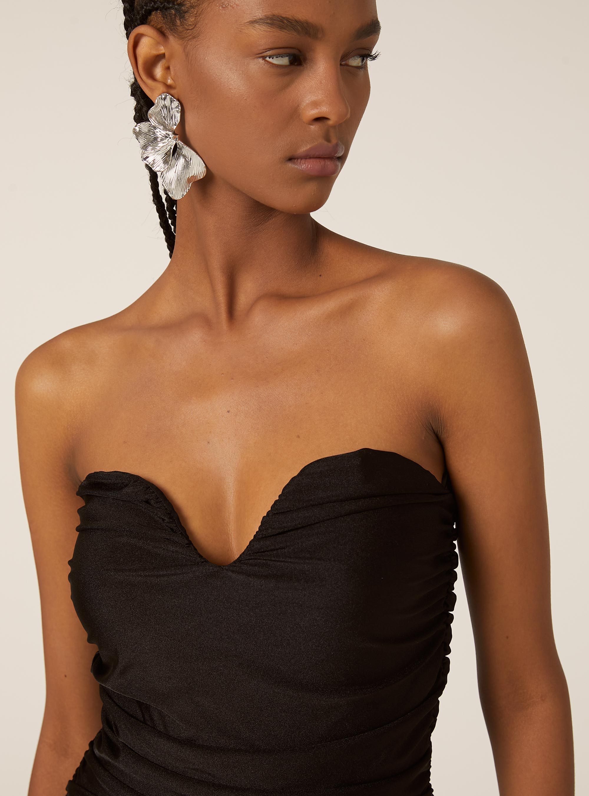 Vestito bodycon drappeggiato, BK1 BLACK