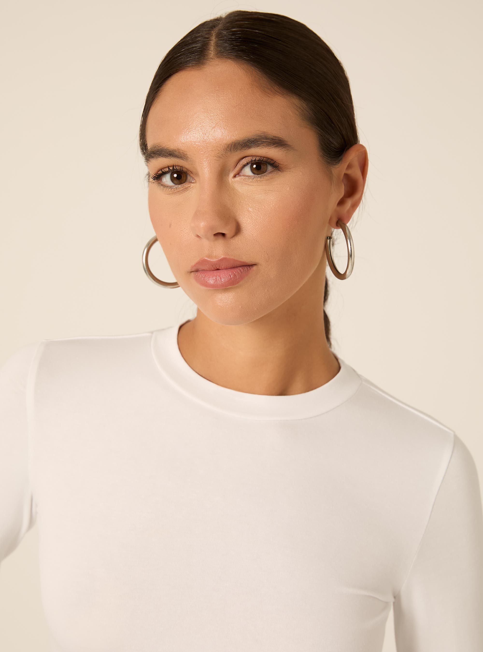 Maglia crop a maniche lunghe, WH2 WHITE