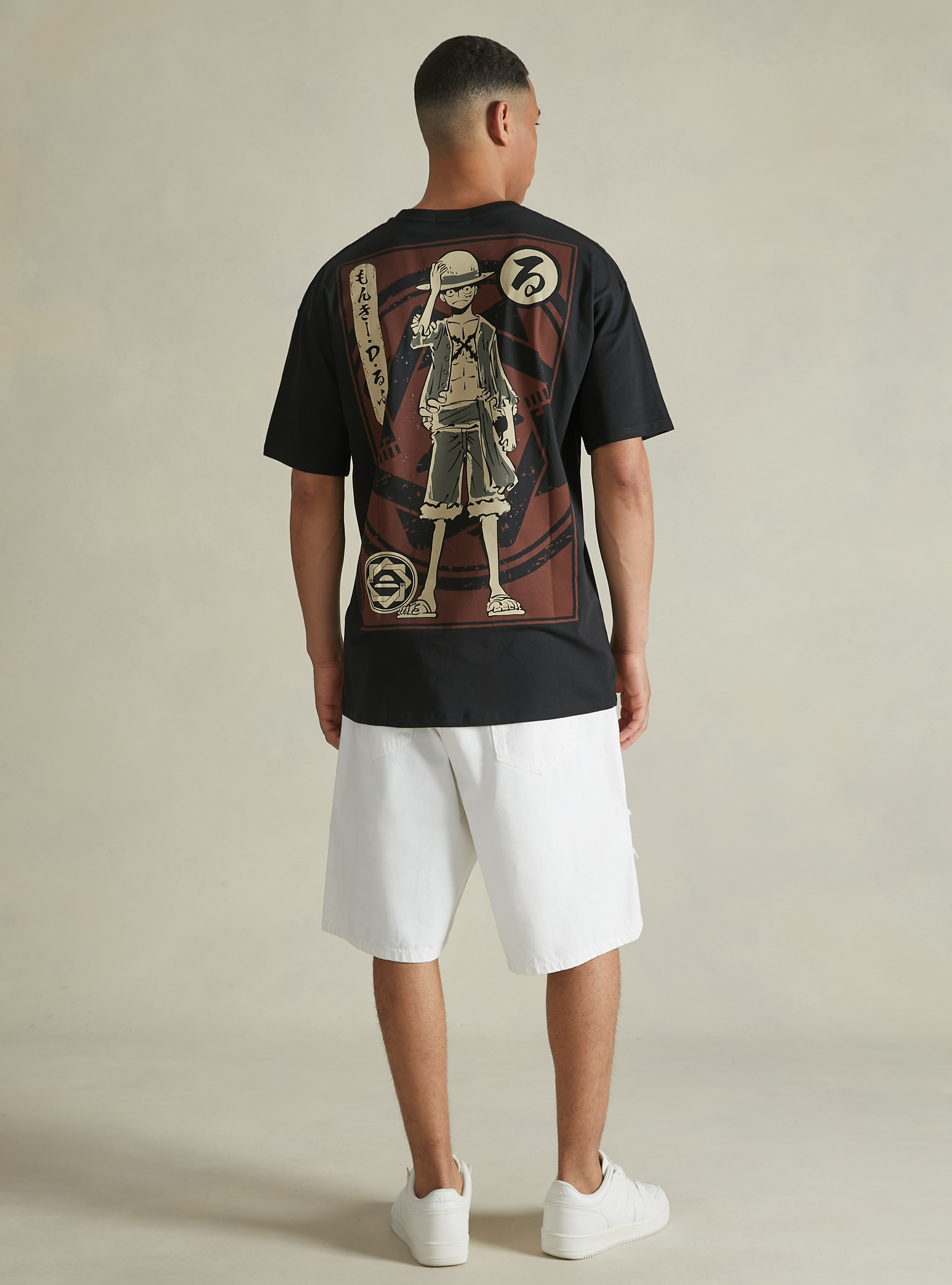 One Piece / Alcott oversized T-shirt, BK1 BLACK