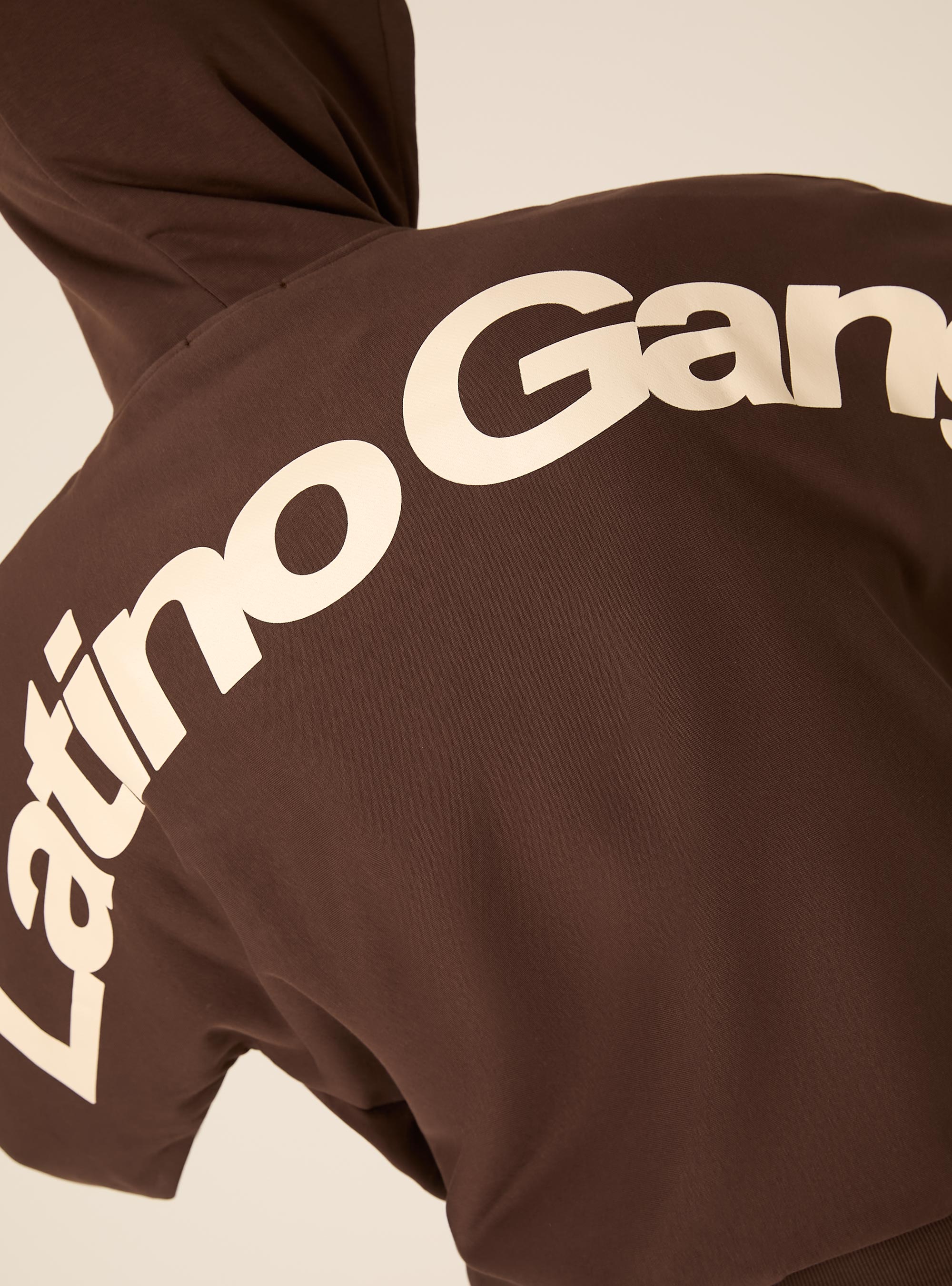 Felpa boxy con stampa puff, BR1 BROWN DARK
