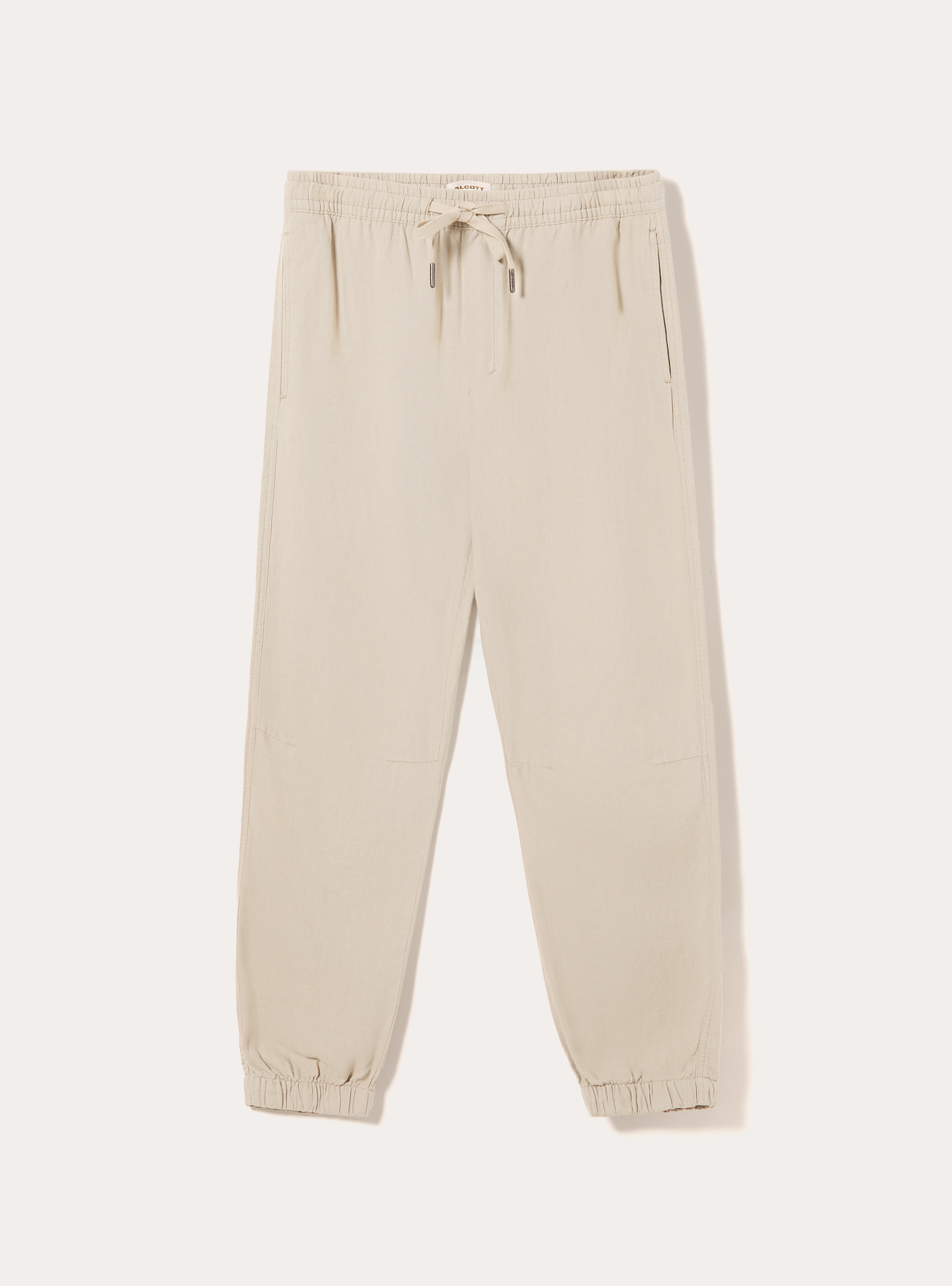 Pantalón jogger en mezcla de lino, BG2 BEIGE MEDIUM