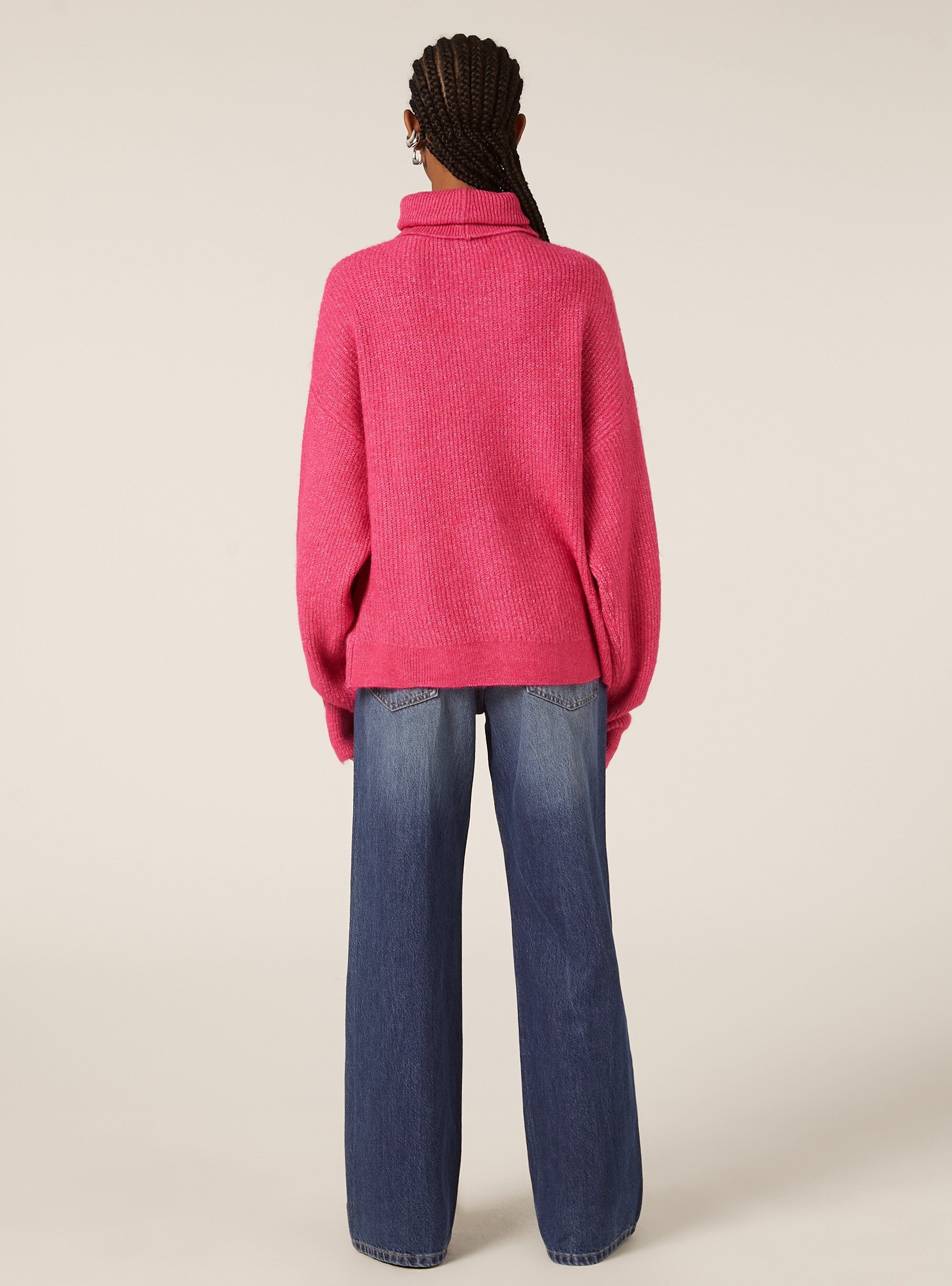 Pullover colloalto costa inglese, FX2 FUXIA MEDIUM