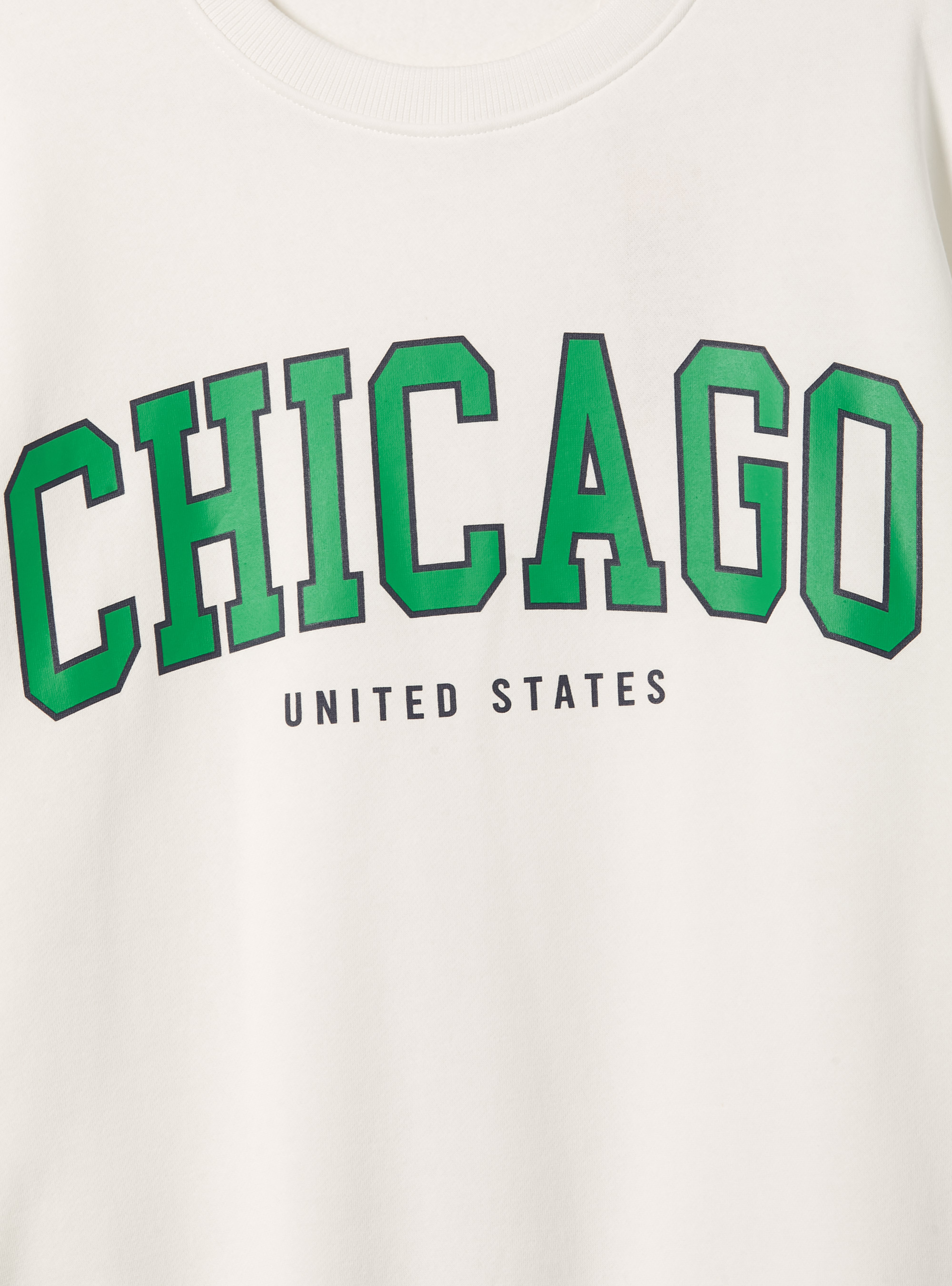 Felpa girocollo college comfort fit, WH2 WHITE