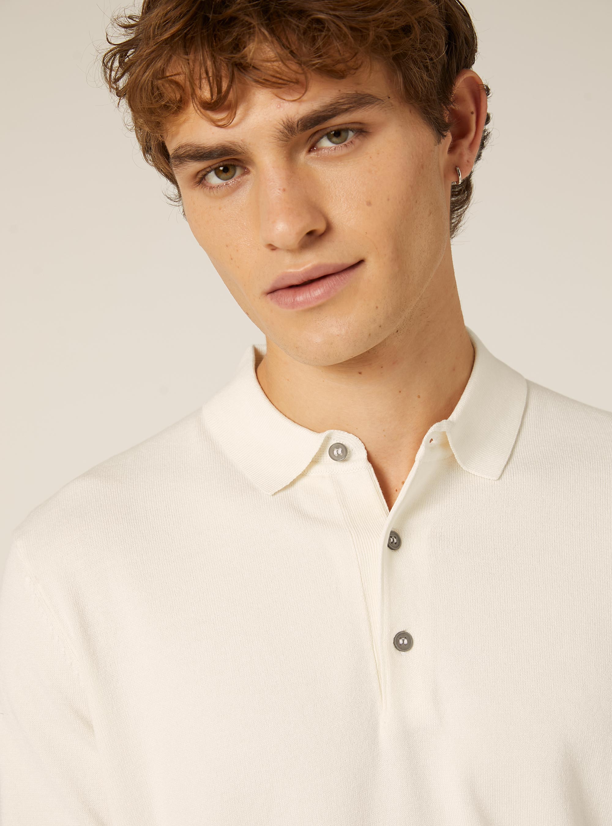 Polo de punto de manga larga, WH2 WHITE