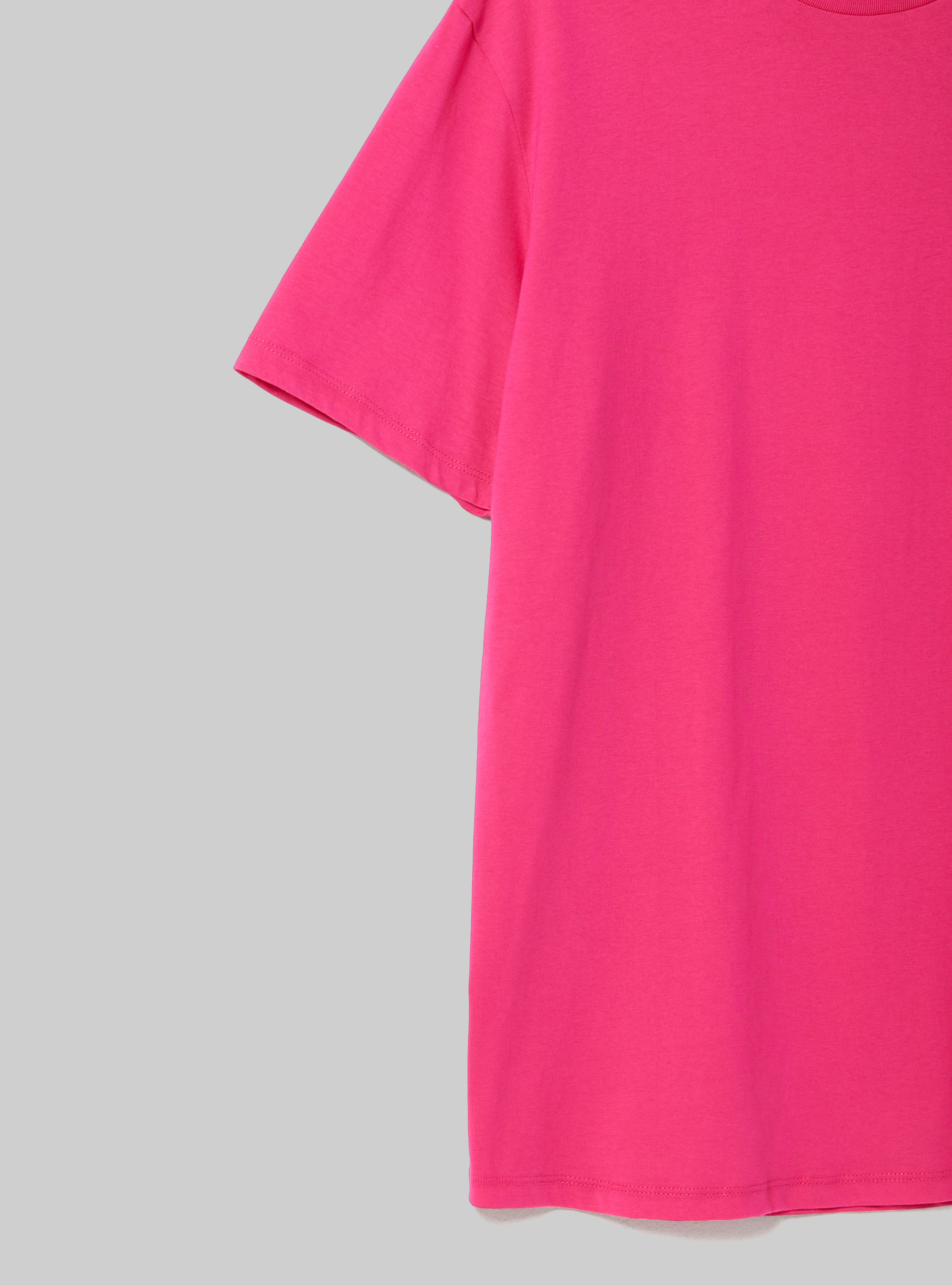 Maglietta girocollo in cotone sostenibile, FX2 FUXIA MEDIUM