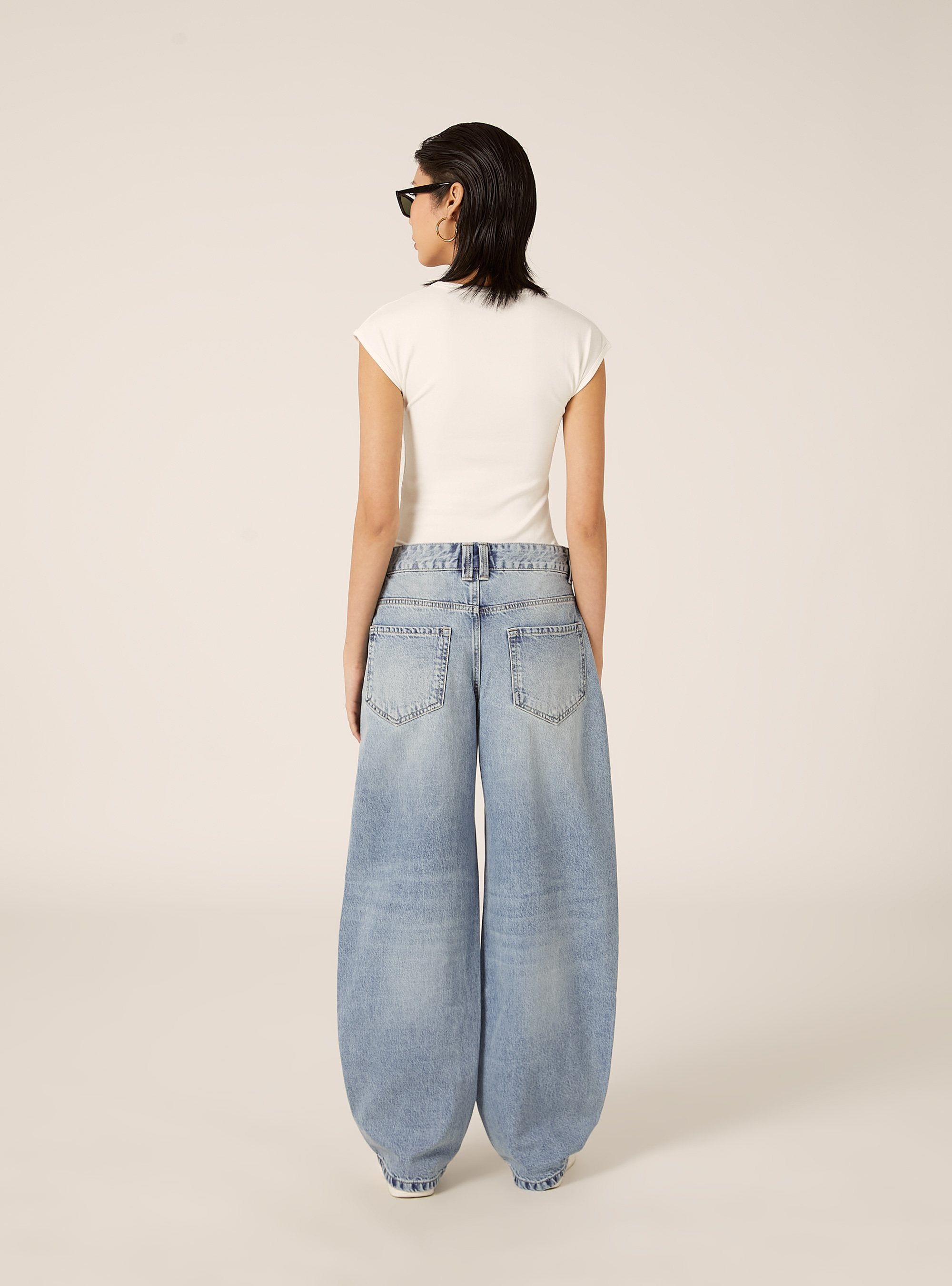 Jeans baggy barrel, D006 AZURE