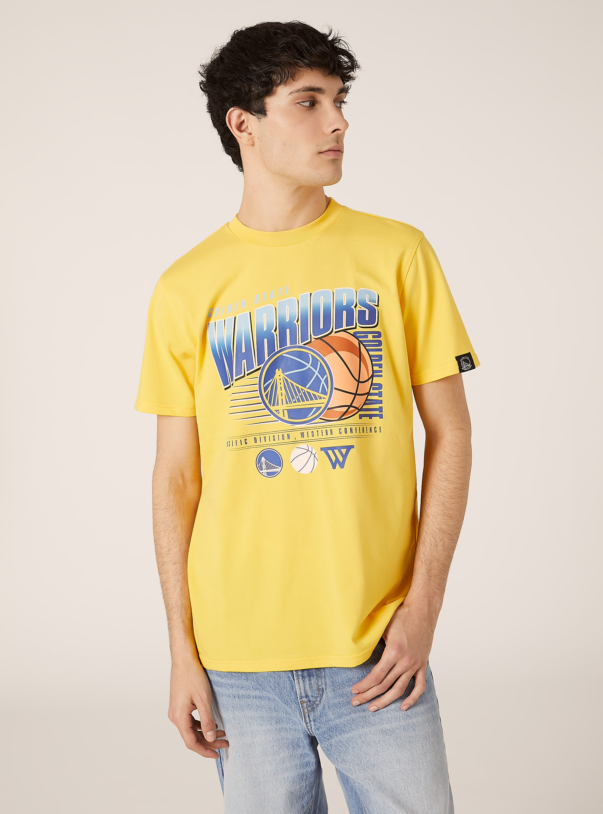 Baumwoll-T-Shirt mit NBA/Alcott-Aufdruck, YE2 YELLOW MEDIUM