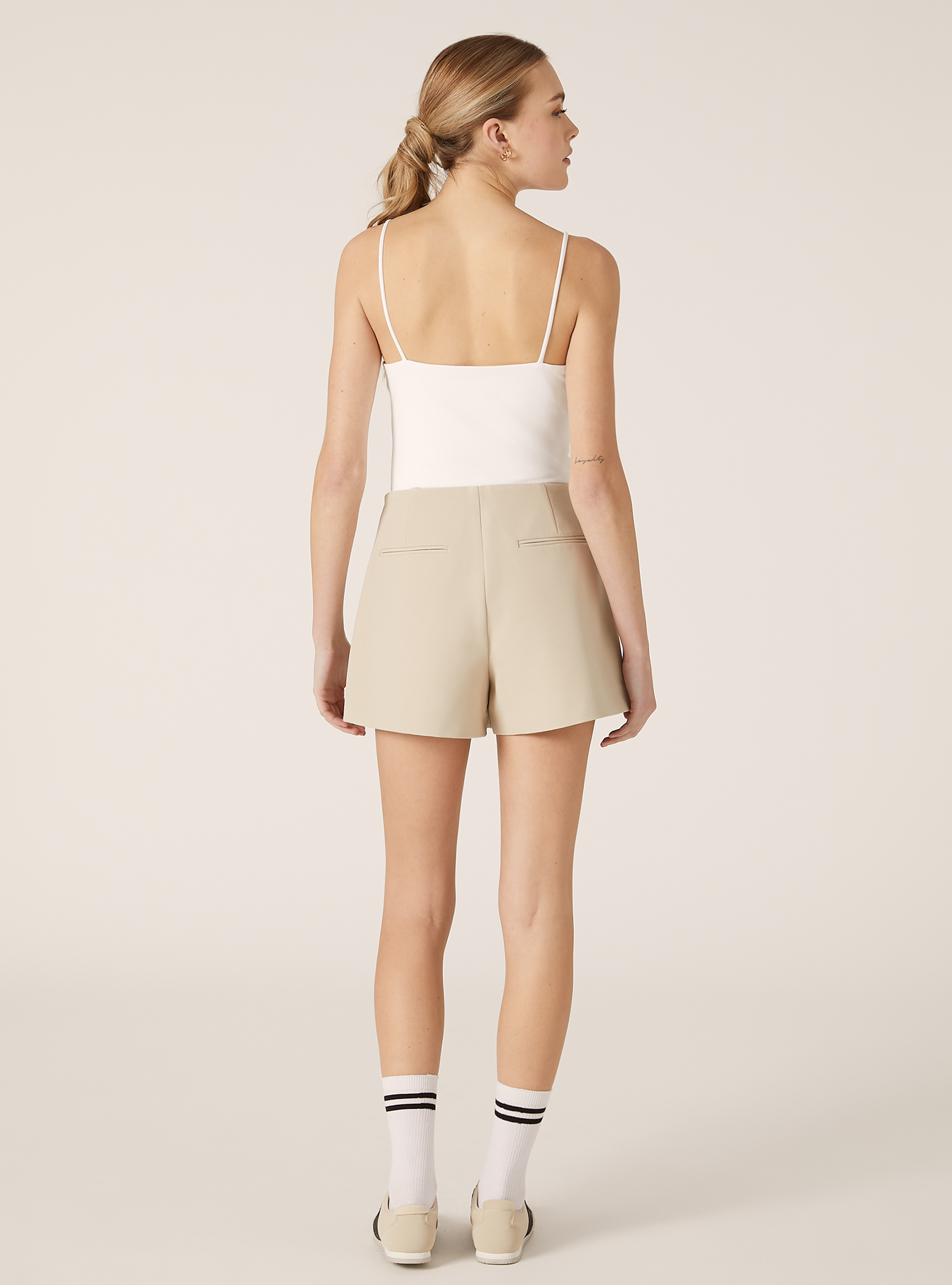 Skort with asymmetrical cut, BG2 BEIGE MEDIUM