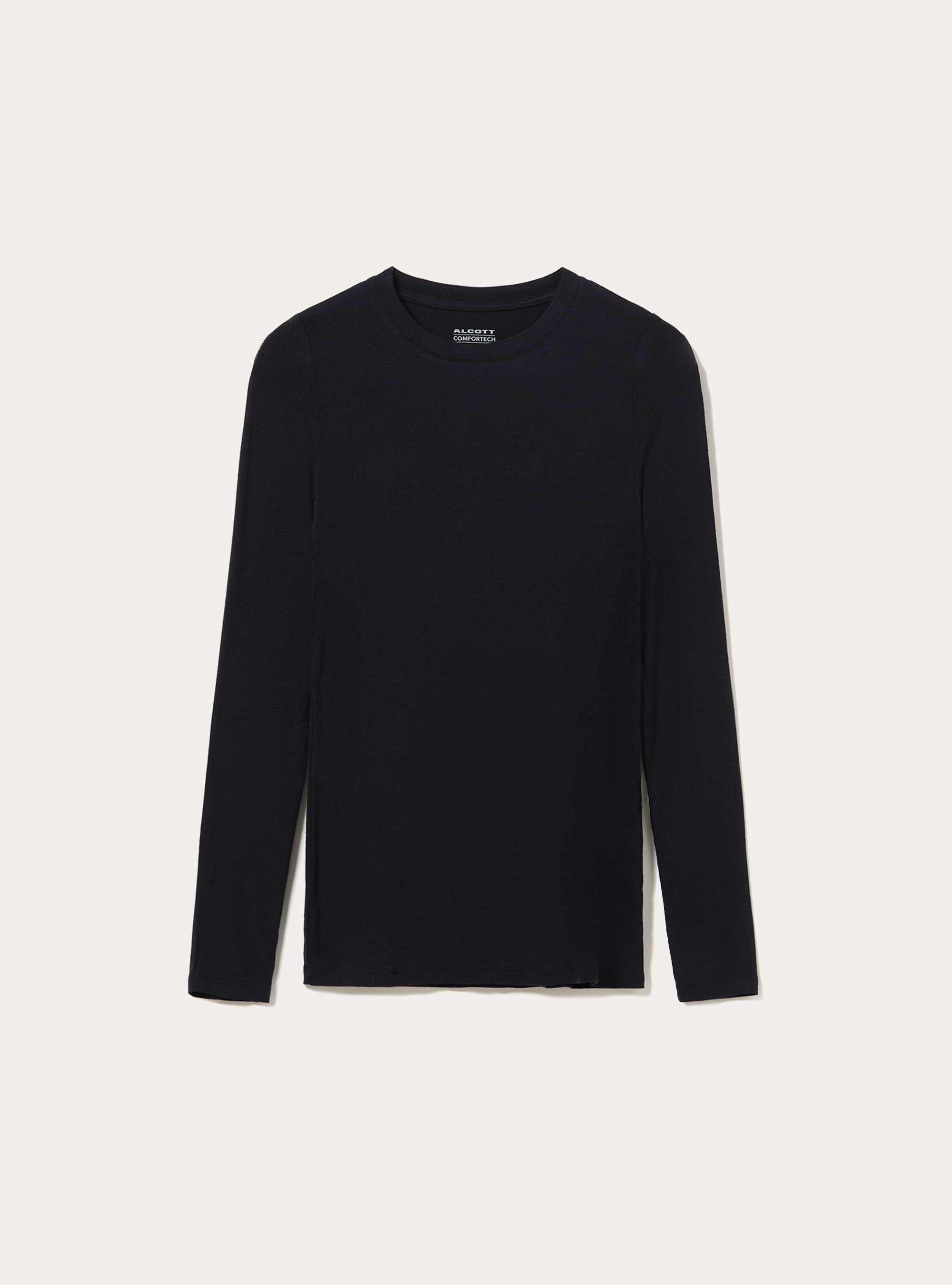 Long sleeve cashmere blend crew neck top, NA1 NAVY DARK