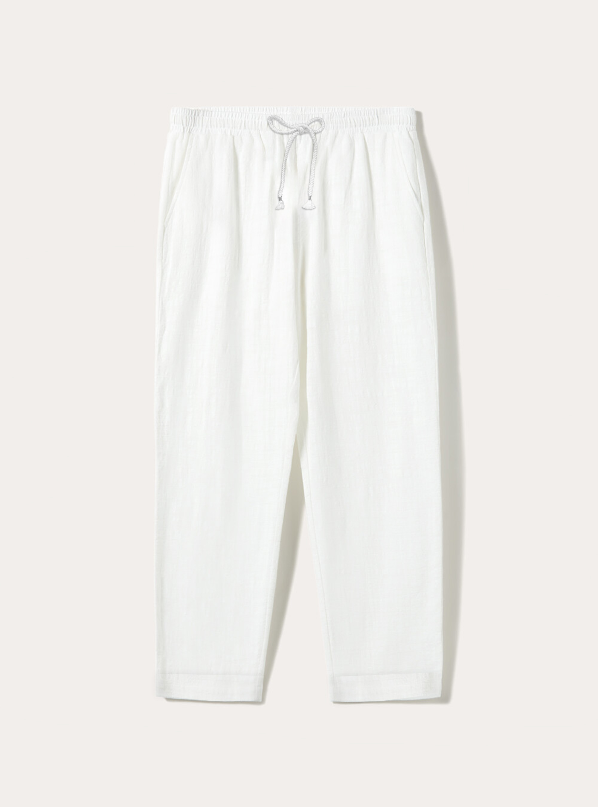 Pantalaccio basico con elastico in vita e coulisse, WH2 WHITE