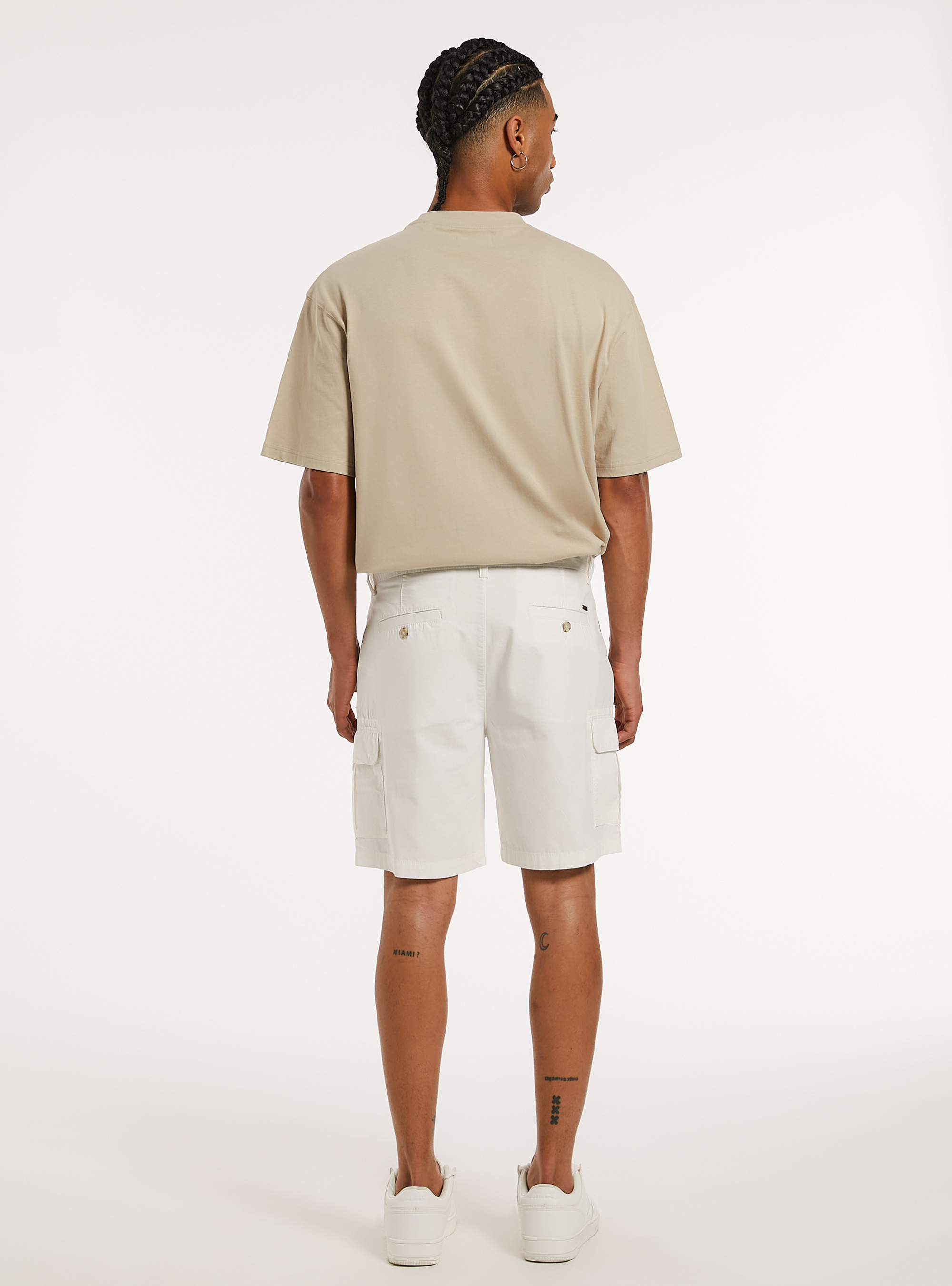 Bermudas cargo de algod&oacute;n, WH2 WHITE