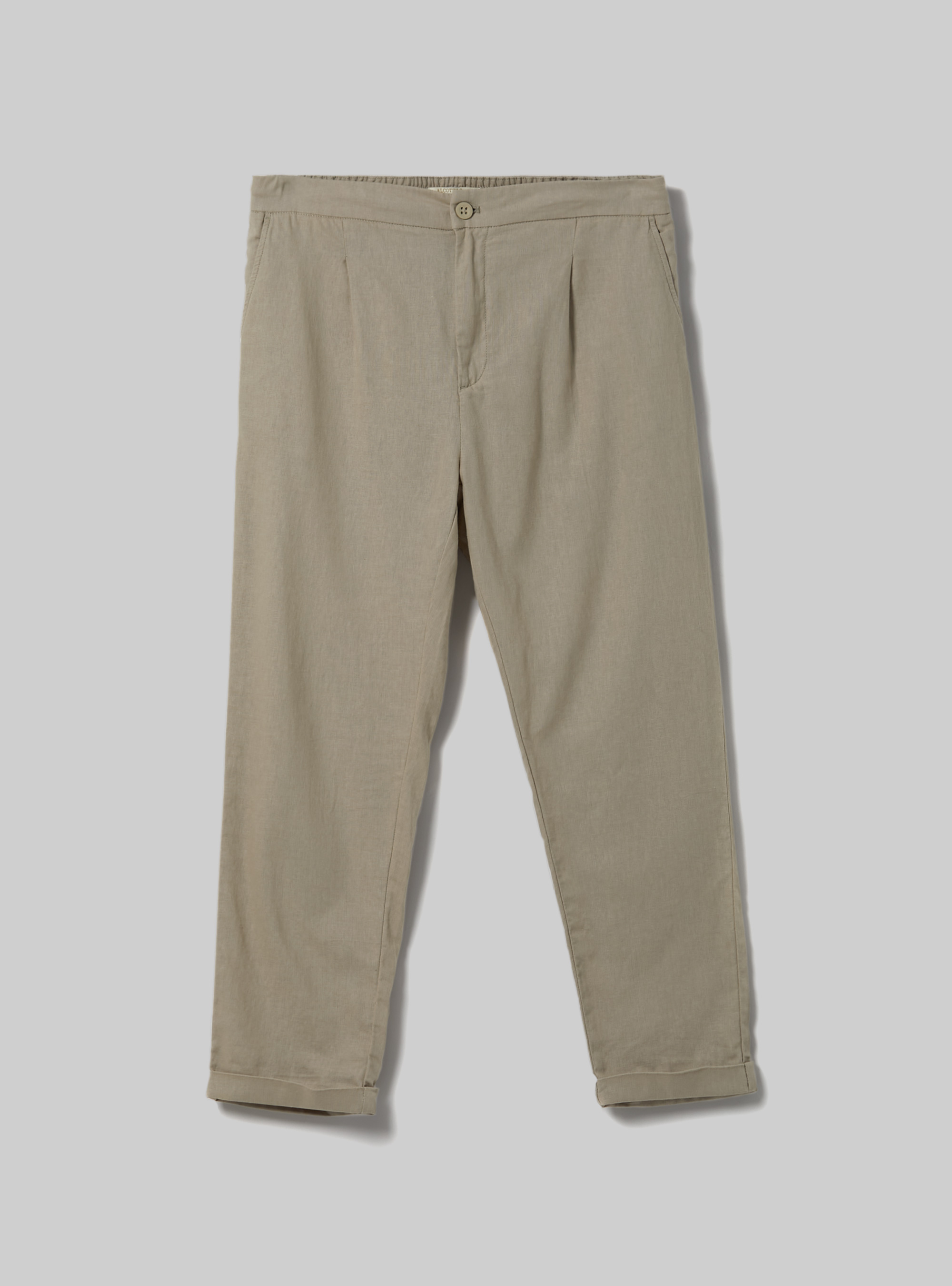 Pantalon en lin &agrave; plis, SA3 SAND LIGHT