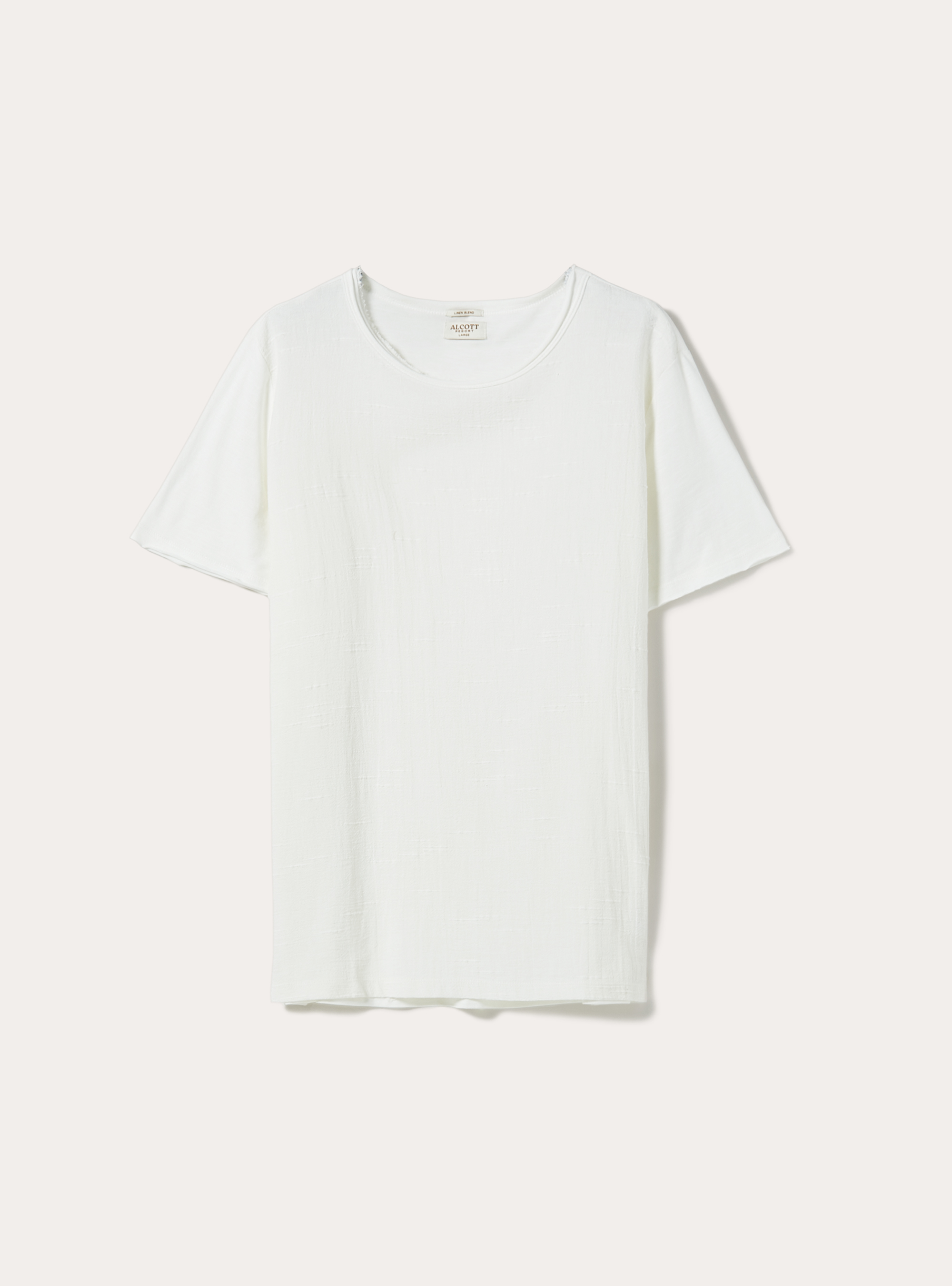 Linen blend short-sleeved T-shirt, WH2 WHITE