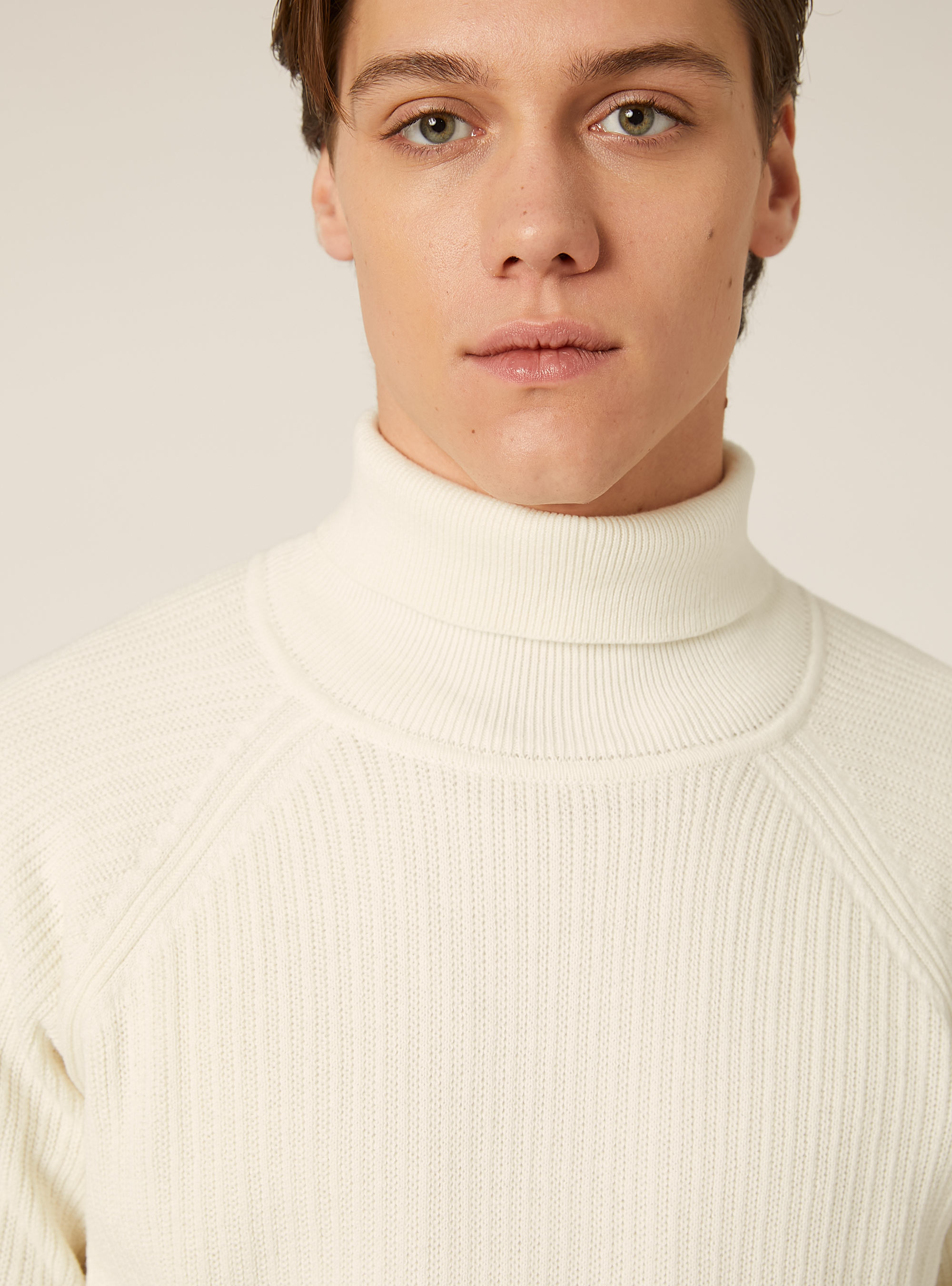 Ribbed turtleneck pullover, WH2 WHITE