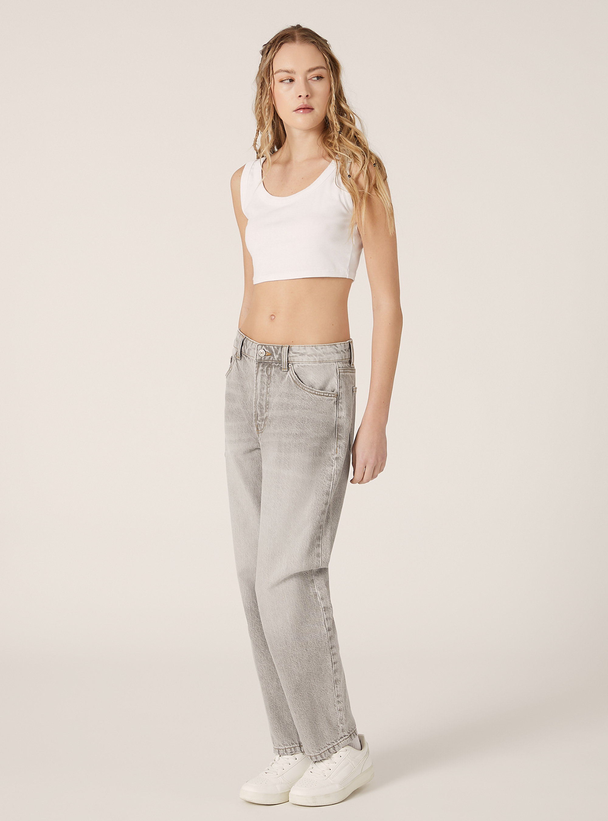 Mom fit jeans, D00G GREY