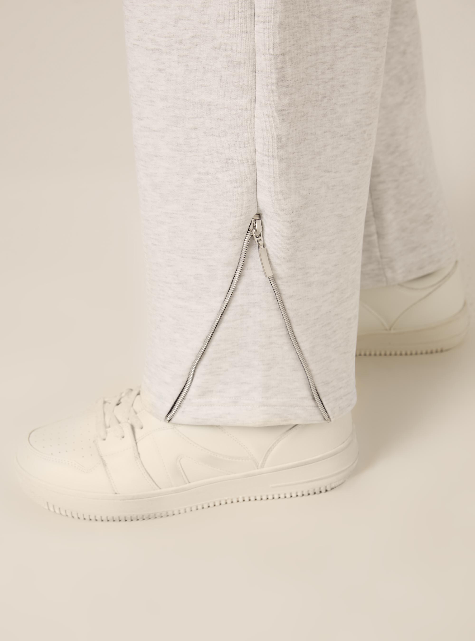 Jogger con cerniera al fondo, MGY3 GREY MEL LIGHT