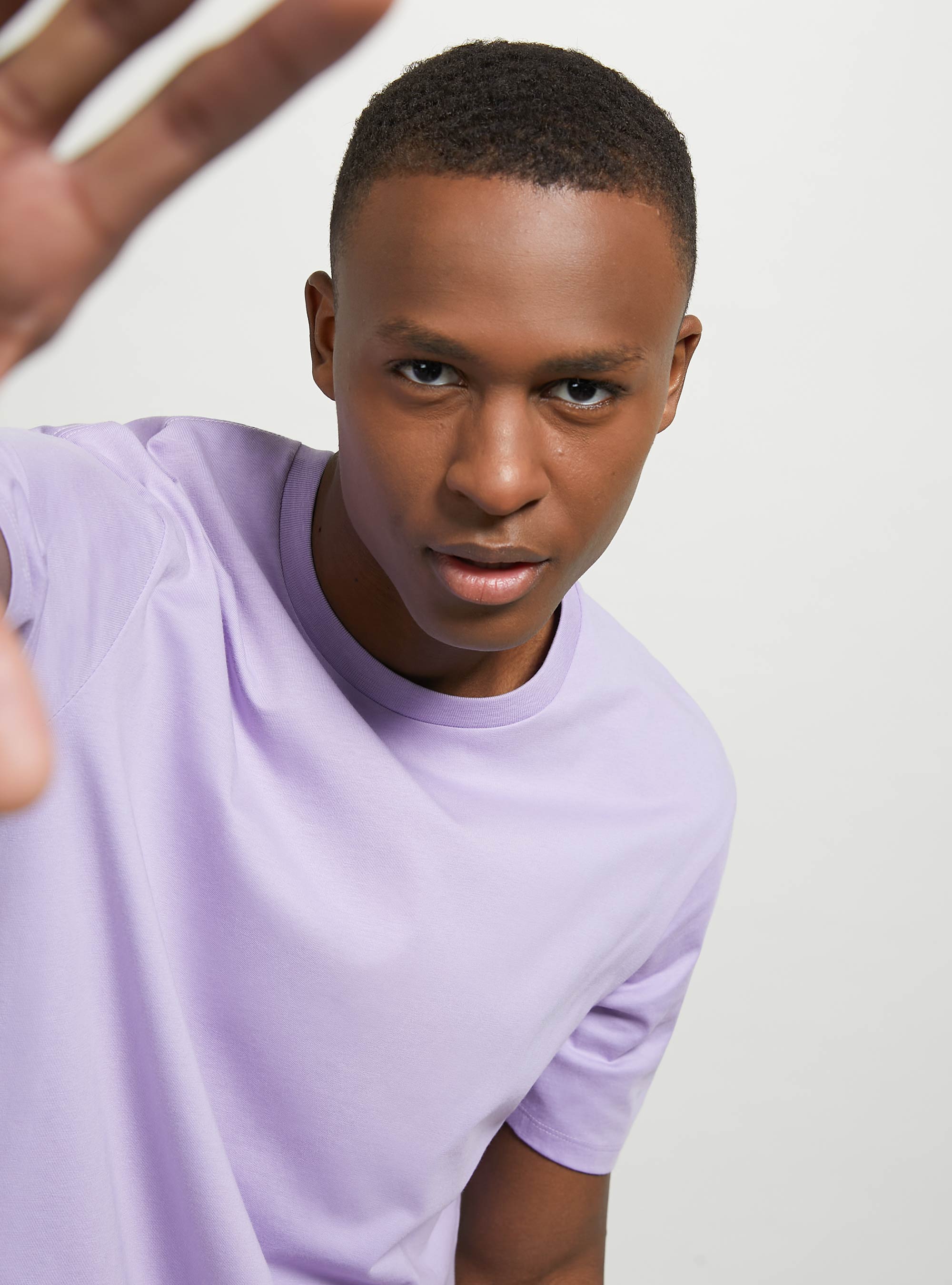 Camiseta de algod&oacute;n con cuello redondo, LC2 LILLAC MEDIUM