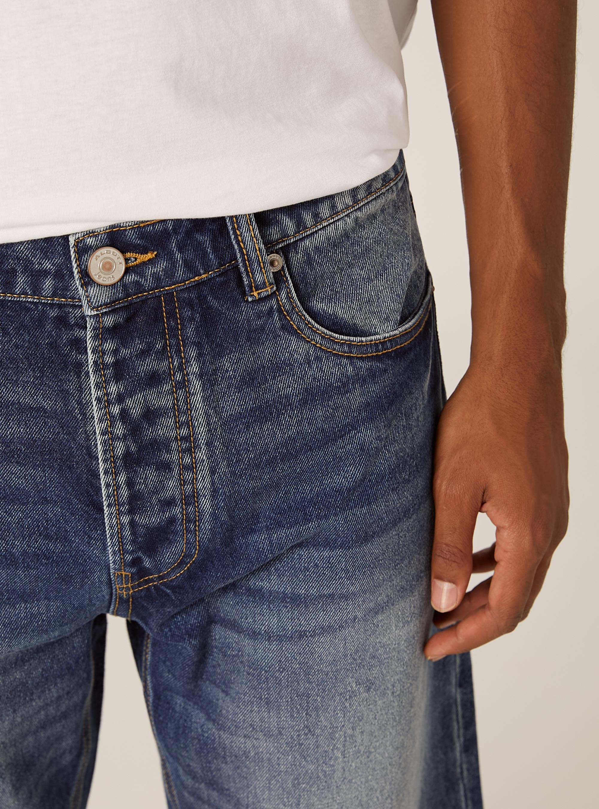 Jeans coupe droite, D002 MEDIUM DARK BLUE