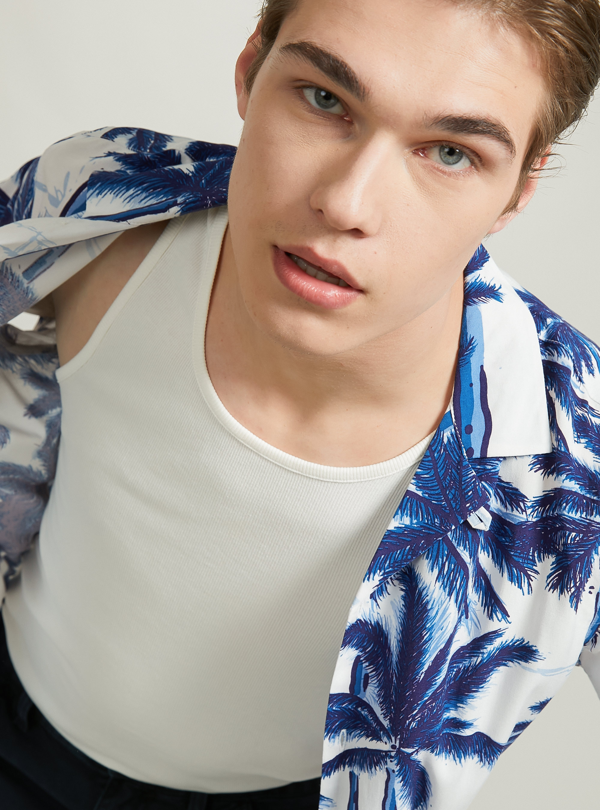 Camicia con stampa tropical, PALME