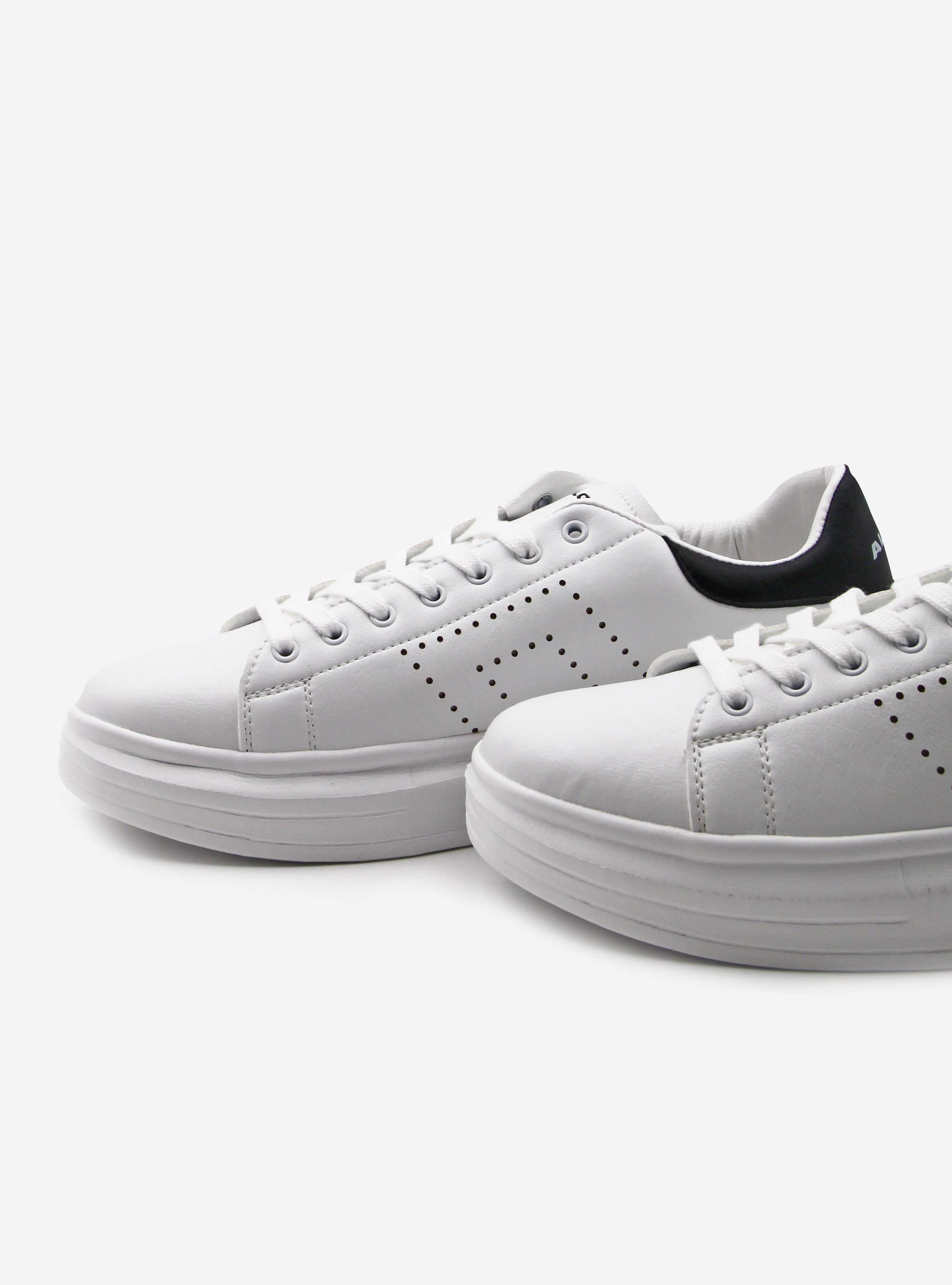 Sneakers con suola xl e tallone a contrasto, WHITE