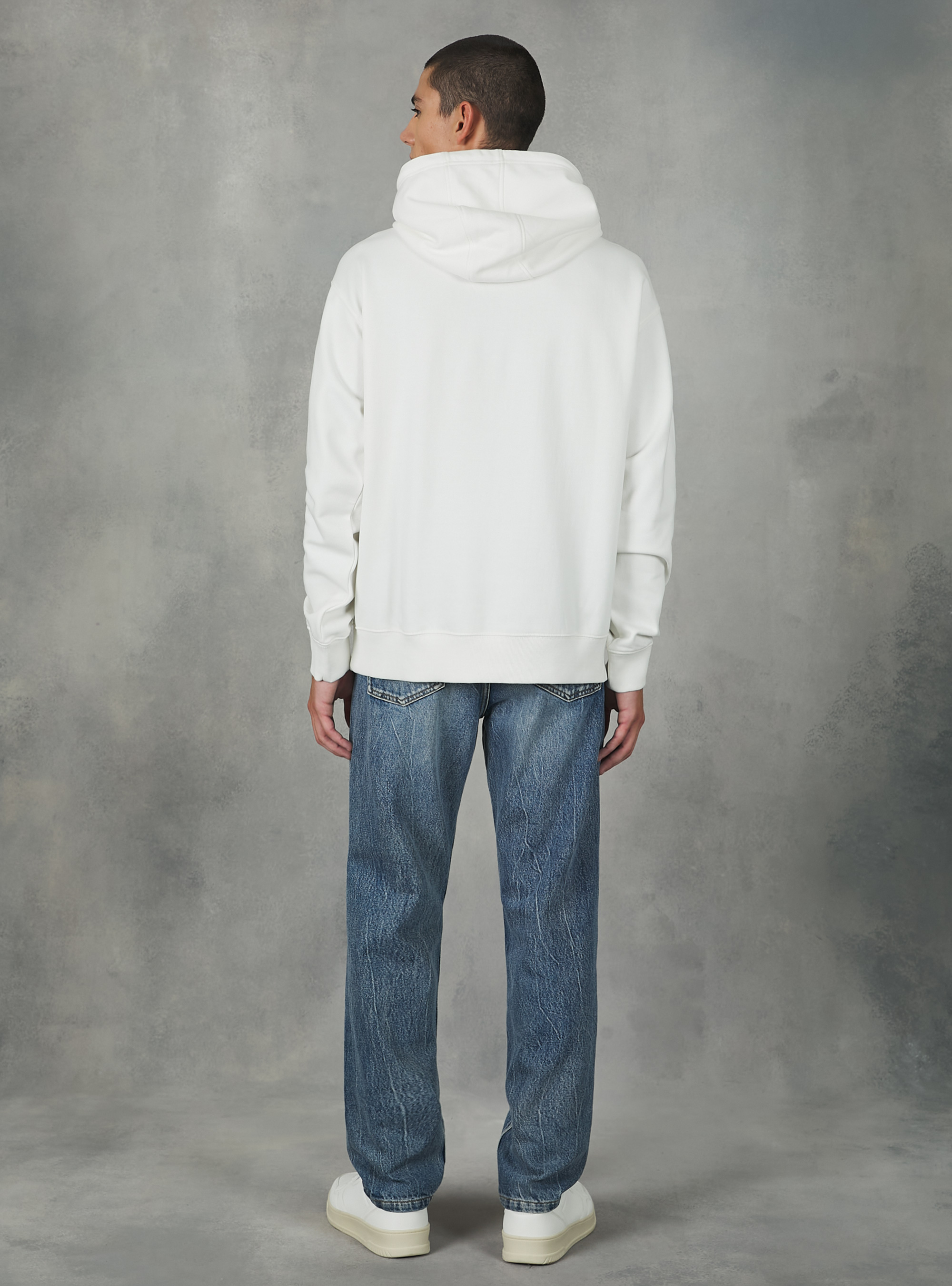 College Print Hoodie, WH2 WHITE