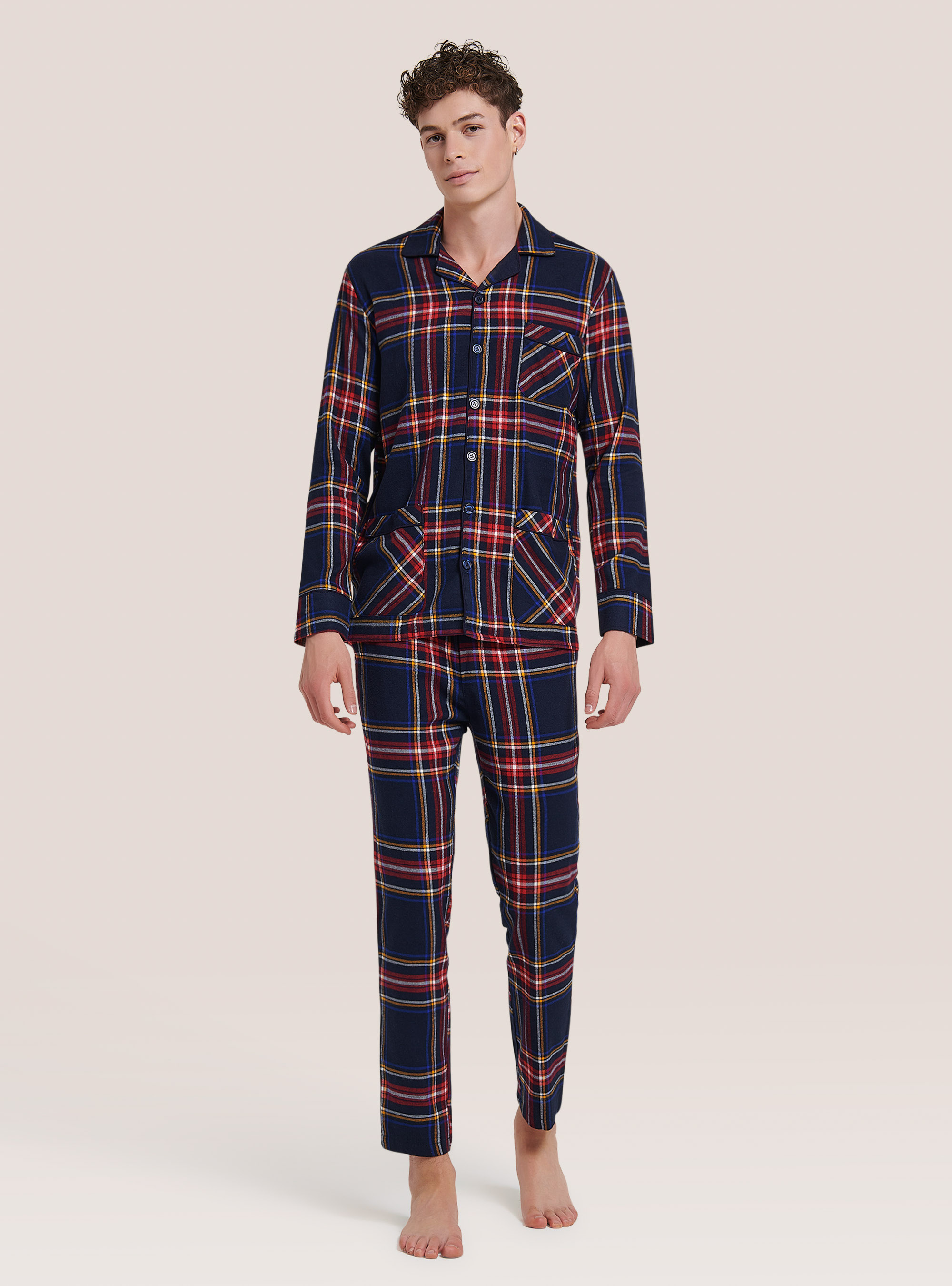 Tartan pyjama set, BLUE NAVY