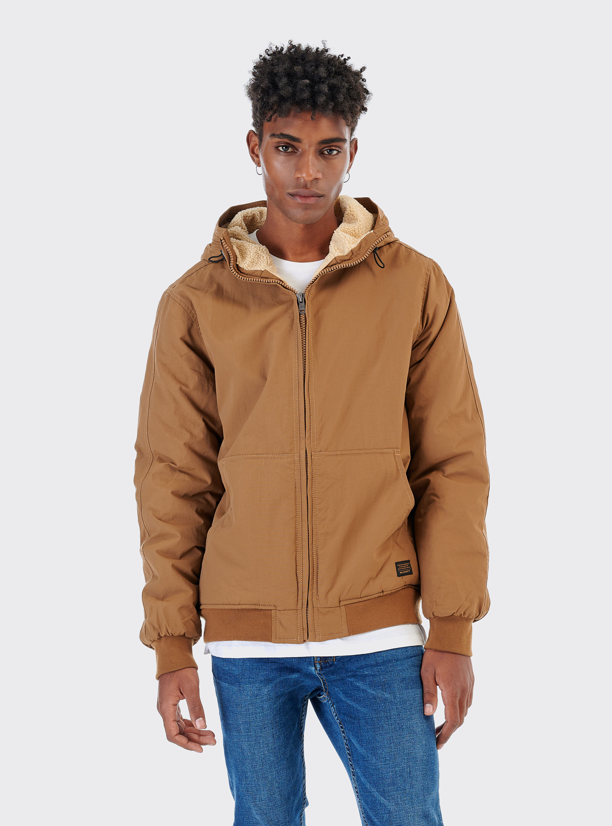 Giubbotto con cappuccio, TABACCO