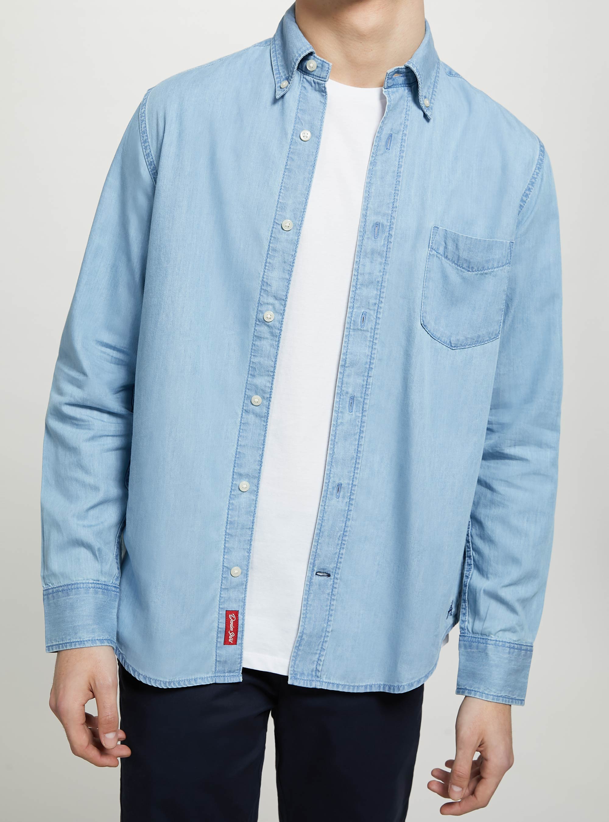 Camicia in denim, D006 AZURE