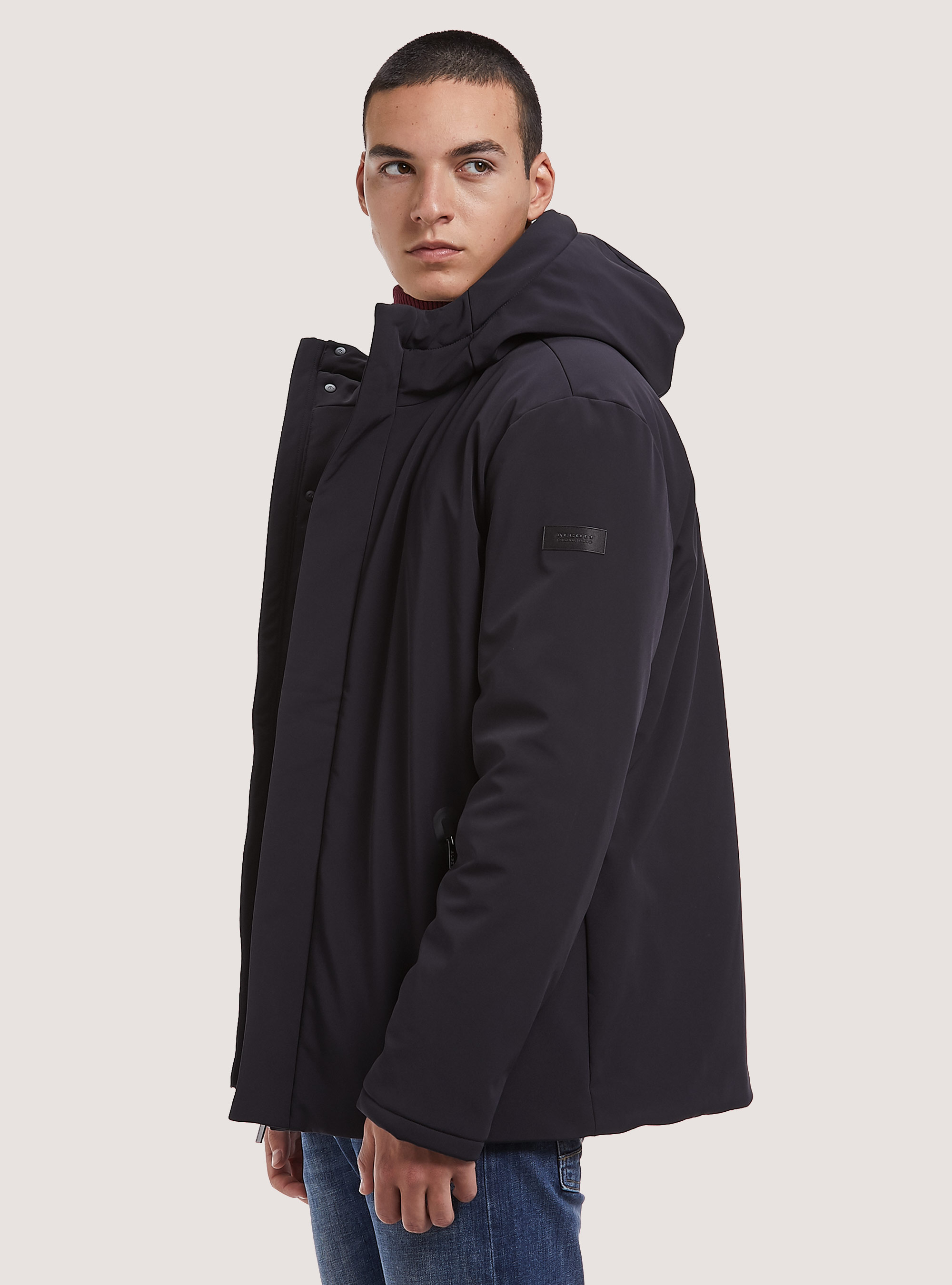 Technical fabric jacket with recycled padding, NA1 NAVY DARK