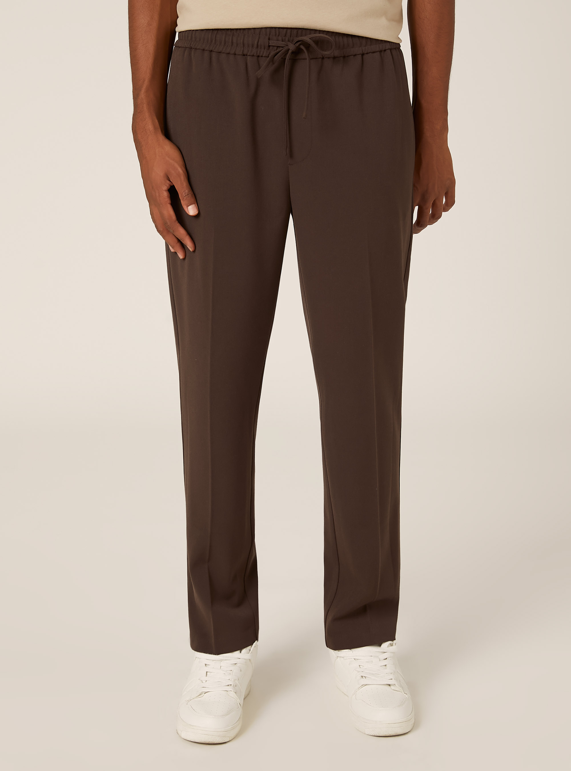 Pantalon jogger en twill, BR1 BROWN DARK